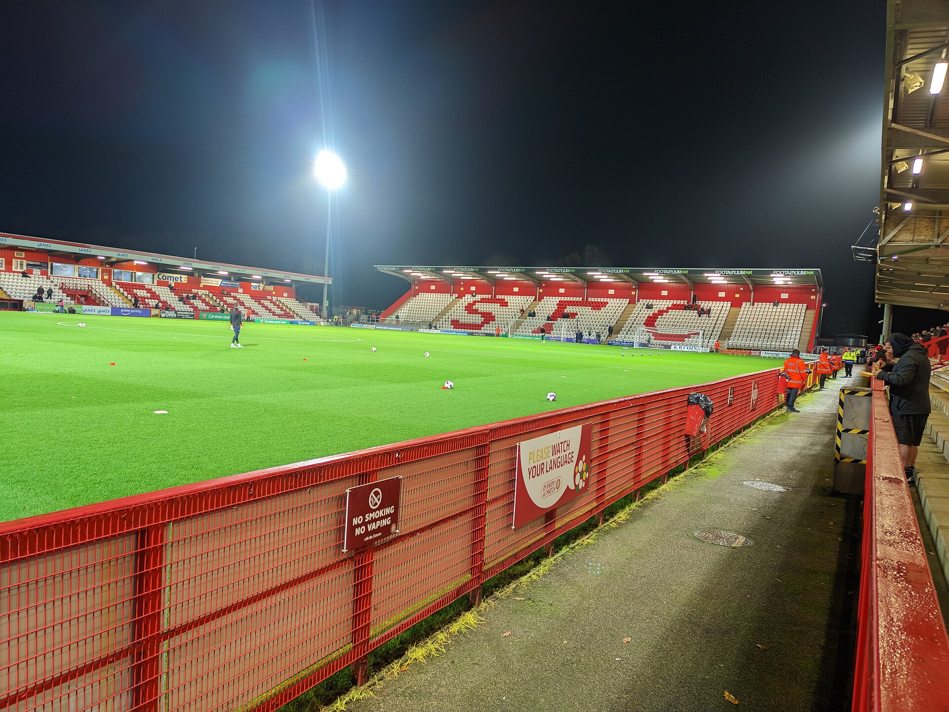 View of North Stand from the East Terrace, opened December 2019 after demolition of the old North Terrace in January 2018.
