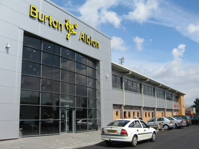 Burton Albion FC, Pirelli Stadium, Burton upon Trent, Staffordshire. In July 2005, Burton Albion FC moved, literally across the road, from their old Eton Park ground and into the new Pirelli Stadium on Princess Way. The stadium cost around £7 million to build and has a capacity of approximately 6,00