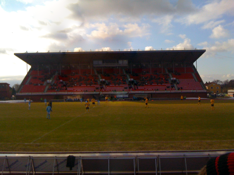 Interior shot inside Mellos Stadium / Melløs Stadion / Mellos Stadion. Home venue / arena of Norwegian football club Moss FK / Moss Football Club / Moss Fotballklubb.