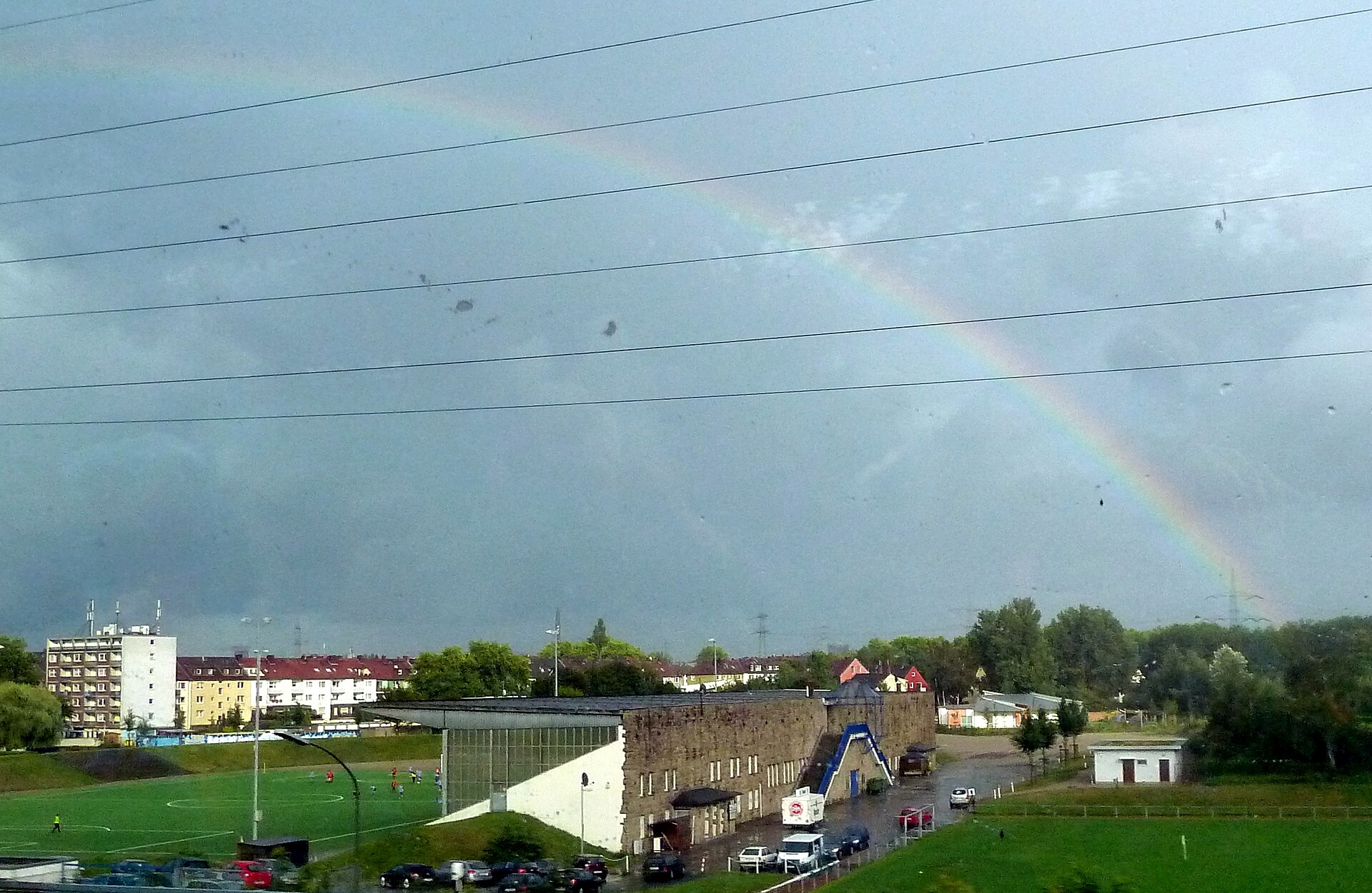 Regenbogen über der Glückaufkampfbahn auf Schalke
