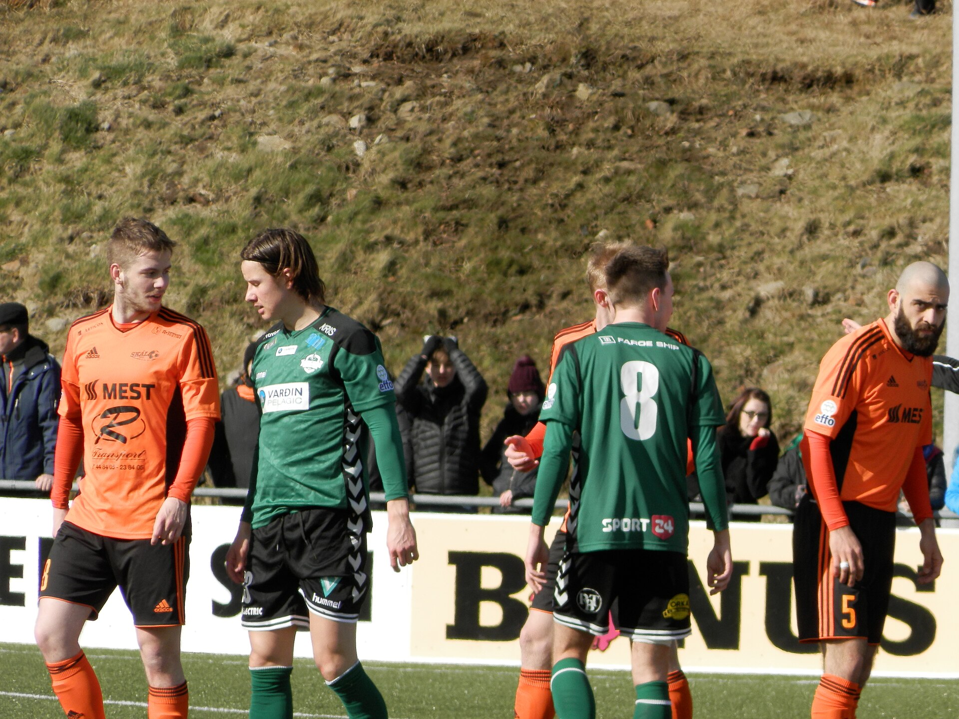 Football match in Trongisvágur, Við Stórá Stadium in the Faroe Islands between the new team of the island Suðuroy, TB/FC Suðuroy/Royn and Skála ÍF in Effodeildin. It was played on 17 April 2017.