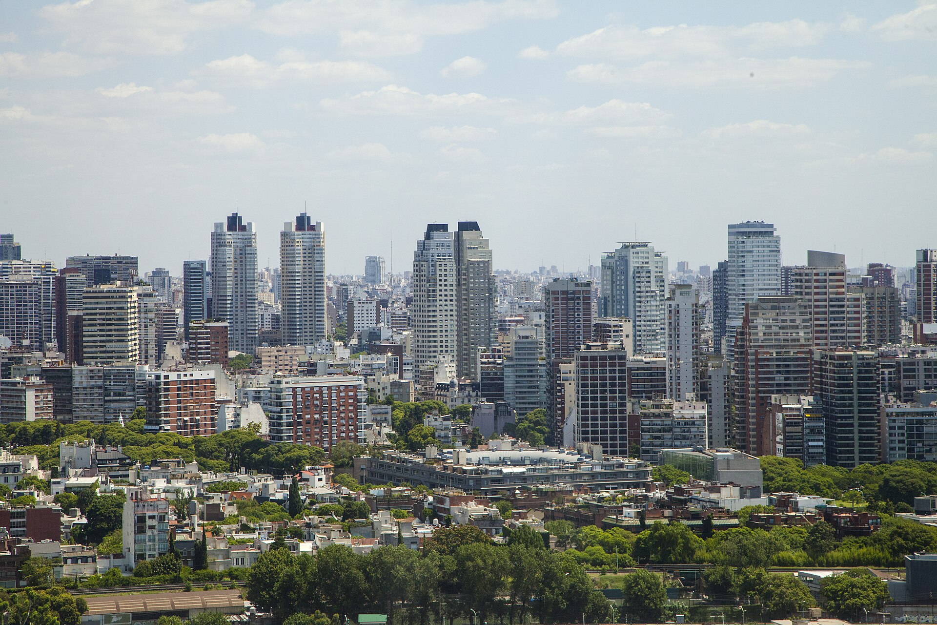An aerial view of the Barrio Parque section of the Palermo ward in Buenos Aires (Argentina). Photo: Fernanda LeMarie - Cancillería del Ecuador.