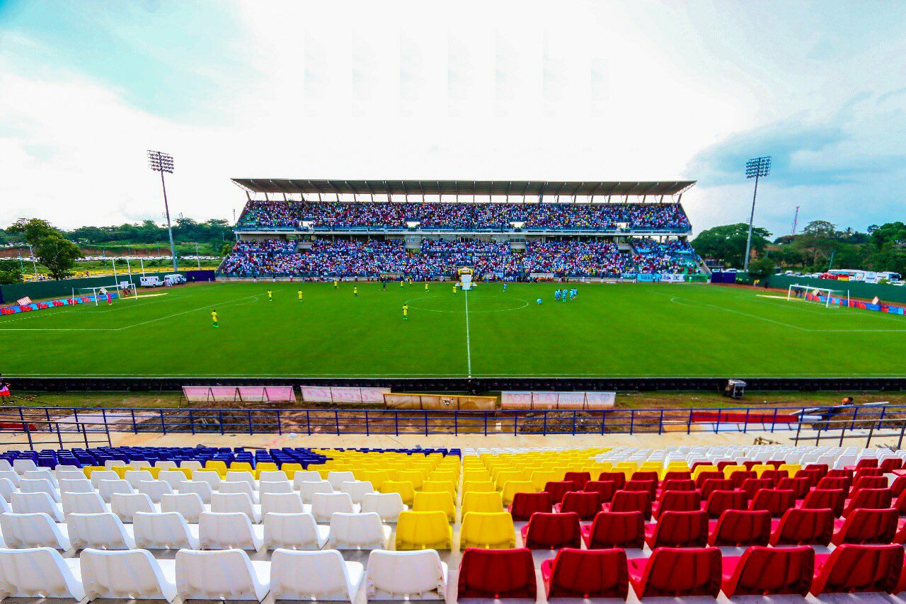 Estadio Jaraguay de Montería visto desde la tribuna Oriental