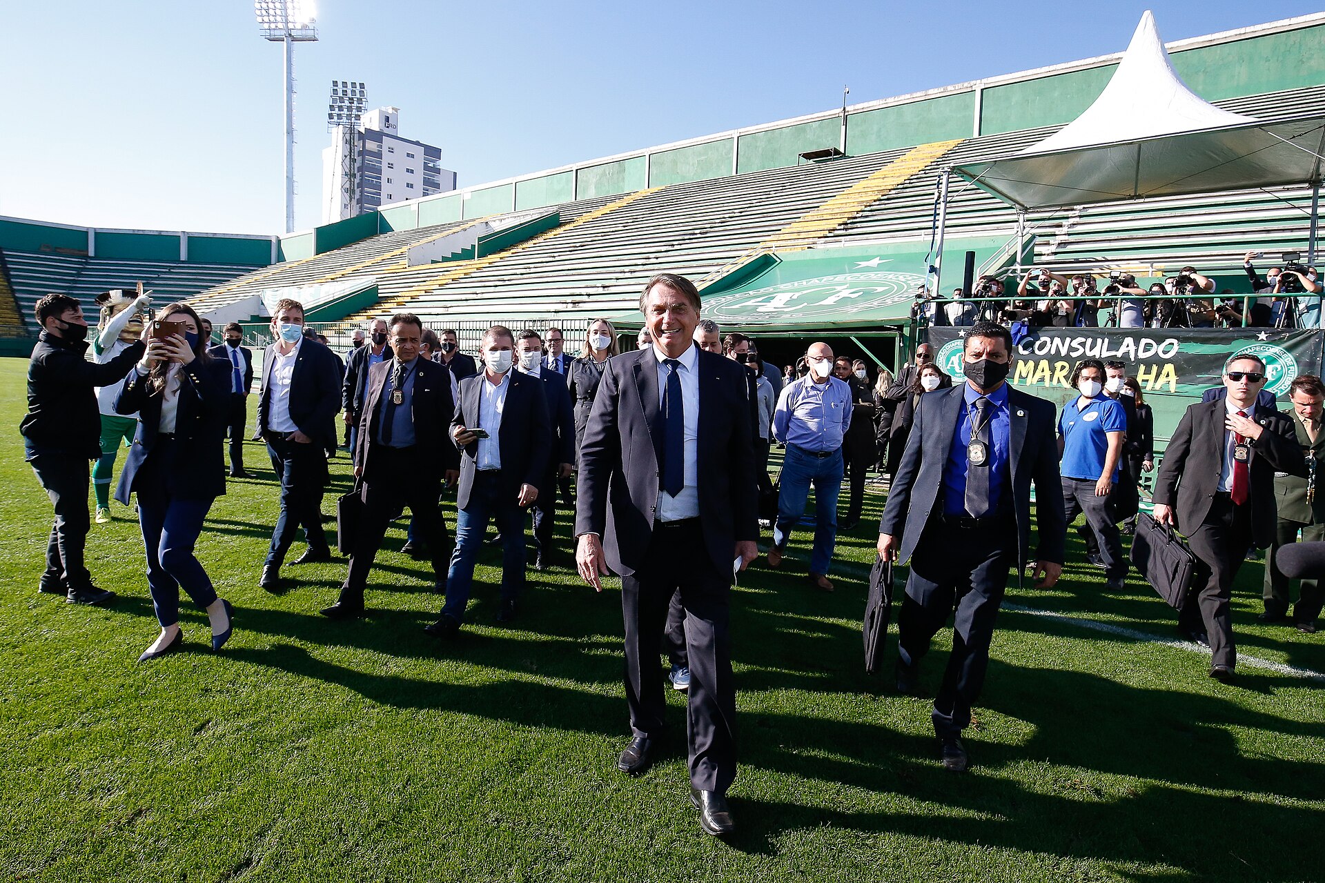 (Chapecó - SC, 25/06/2021) O Presidente da República Jair Bolsonaro, visita às instalações e recebe explicações sobre o andamento das obras. Foto: Alan Santos/PR