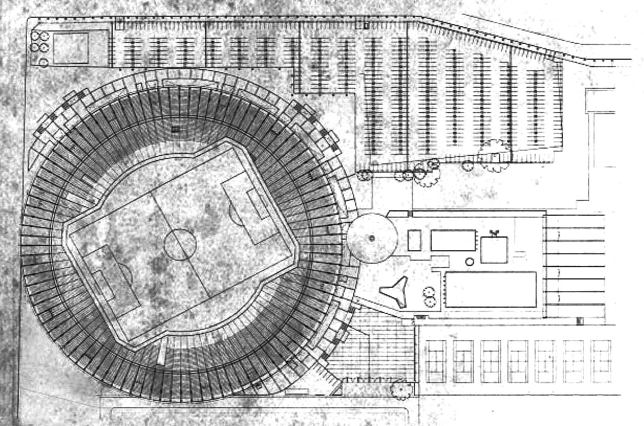 Racing Club's Presidente Perón Stadium architectural plan