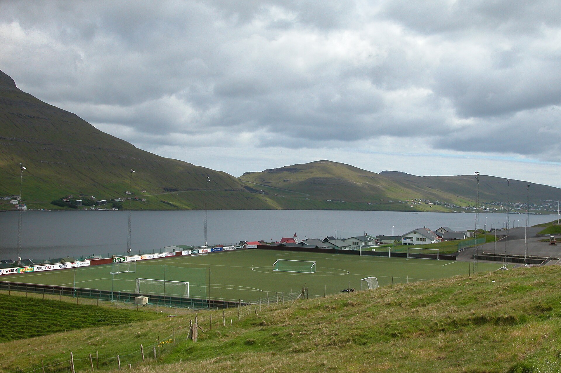 Football field of Skáli , Faroe Islands