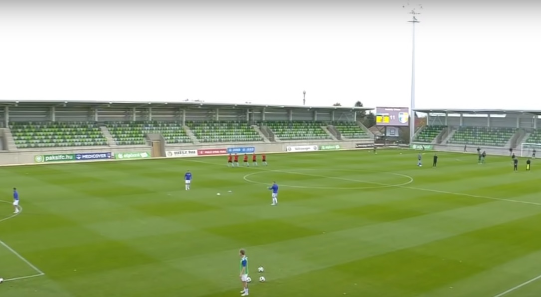 This picture was taken on 15 December 2018 at the Paksi FC's stadium which under construction during the match Paksi FC and Diósgyőri VTK.