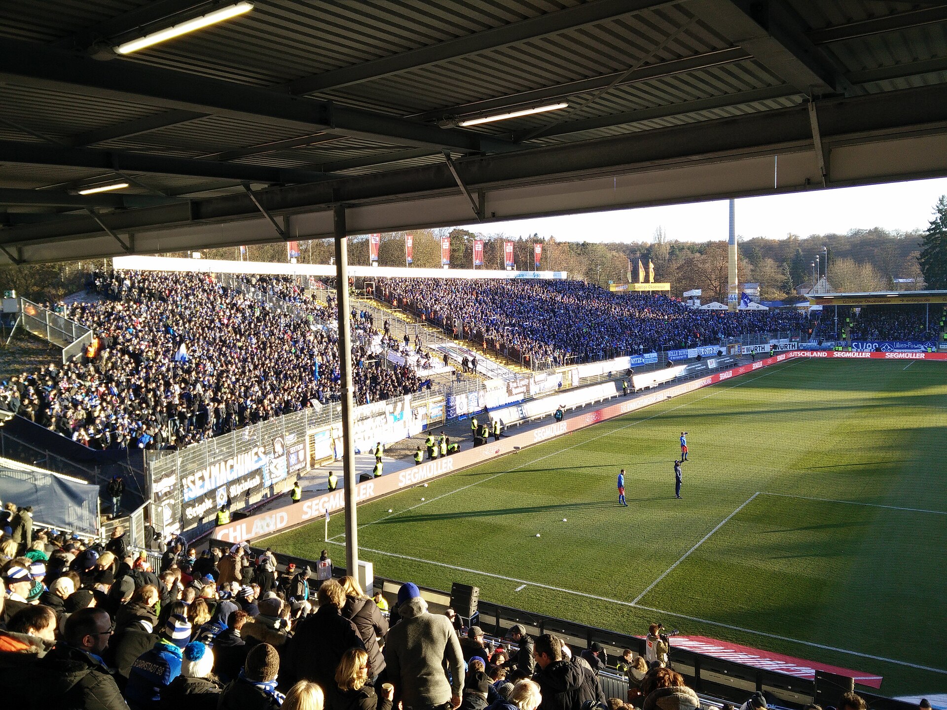 View from the North Stand in Darmstadt stadium Böllenfalltor . 4 Dec. 2016? HSV?