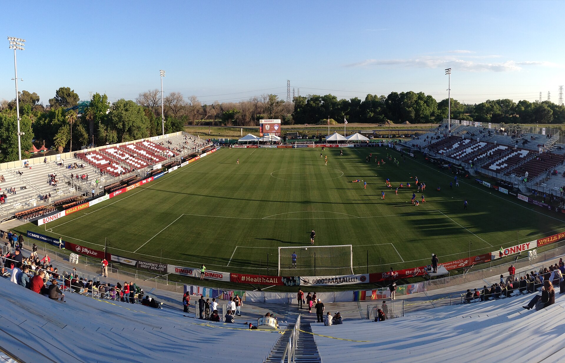 Bonney Field prior to a 2015 US Open Cup Second Round match between Sacramento Republic FC and Sonoma County Sol from on top of the north end bleachers.