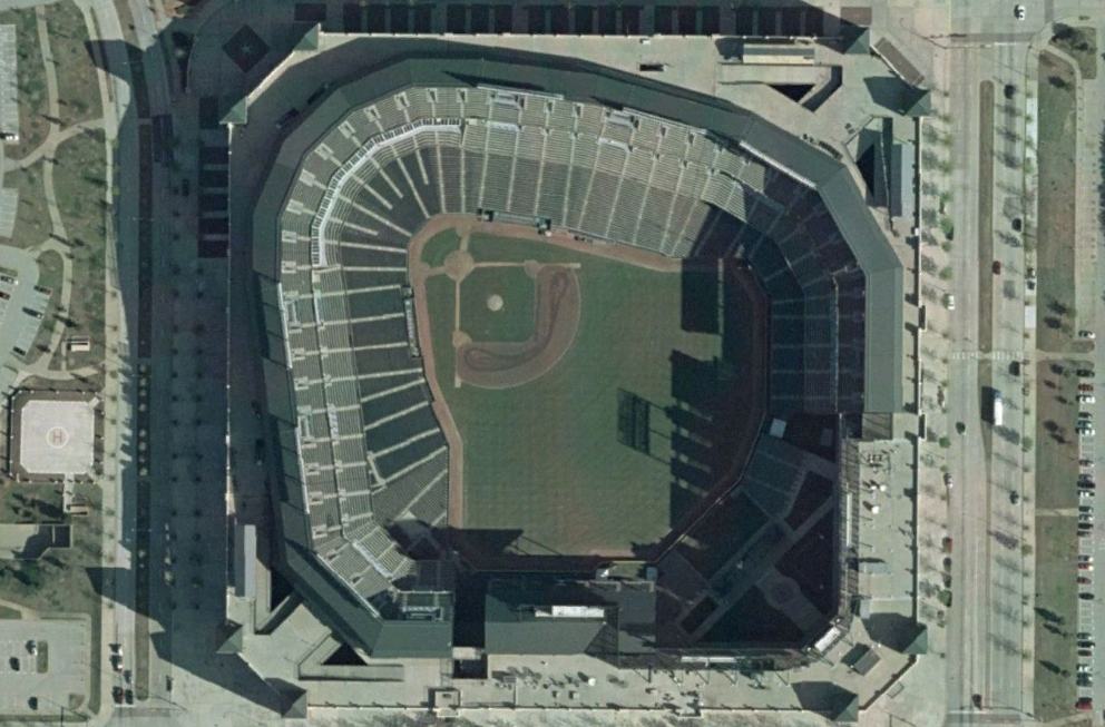Ameriquest Field in Arlington satellite view, nasa world wind 1.3.5