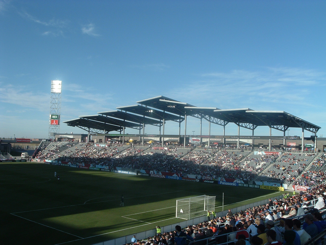 Our local Major League Soccer team, the Colorado Rapids, just opened a soccer specific stadium here in Canada. Word has it from those in the know that it's one of the uglies soccer stadiums in the country. Andrew and I missed the opening home game but had a chance to check out the second game at the