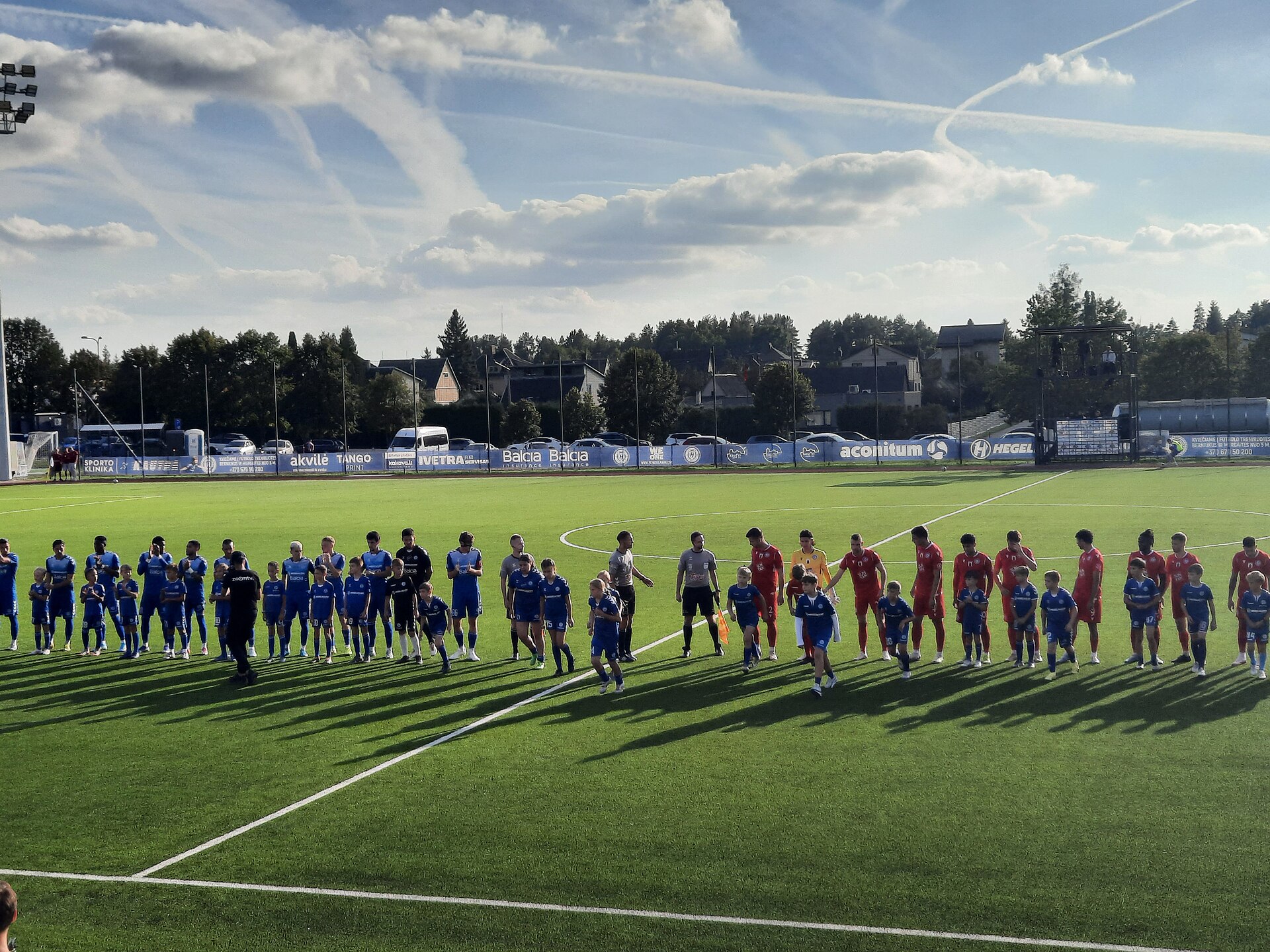 Raudondvaris stadium, Hegelmann-Panevėžys, teams' entry