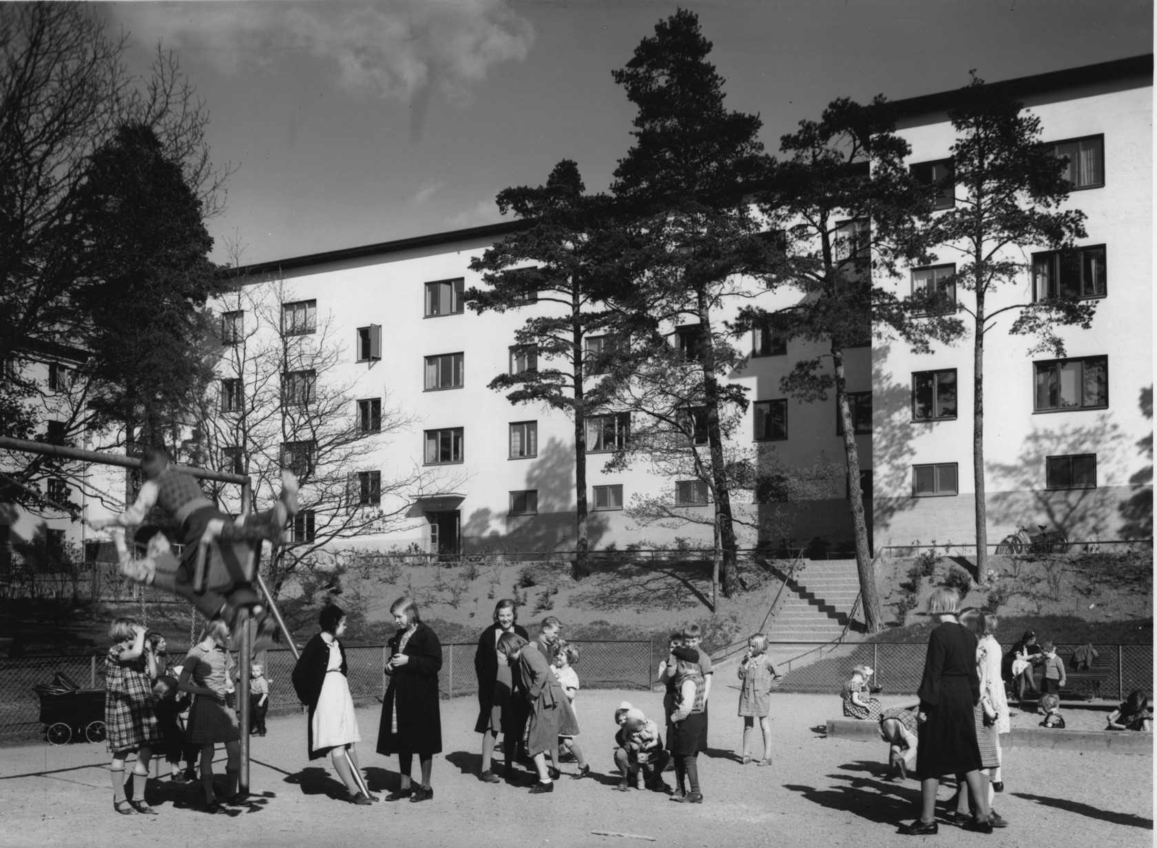 Bostadshus på Högklintsvägen i Traneberg, Stockholm, 1930-tal.