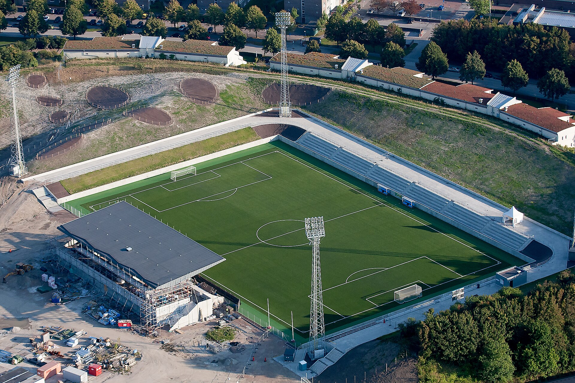 Center court at sports arena Klostergårdens IP in Lund, Sweden.
