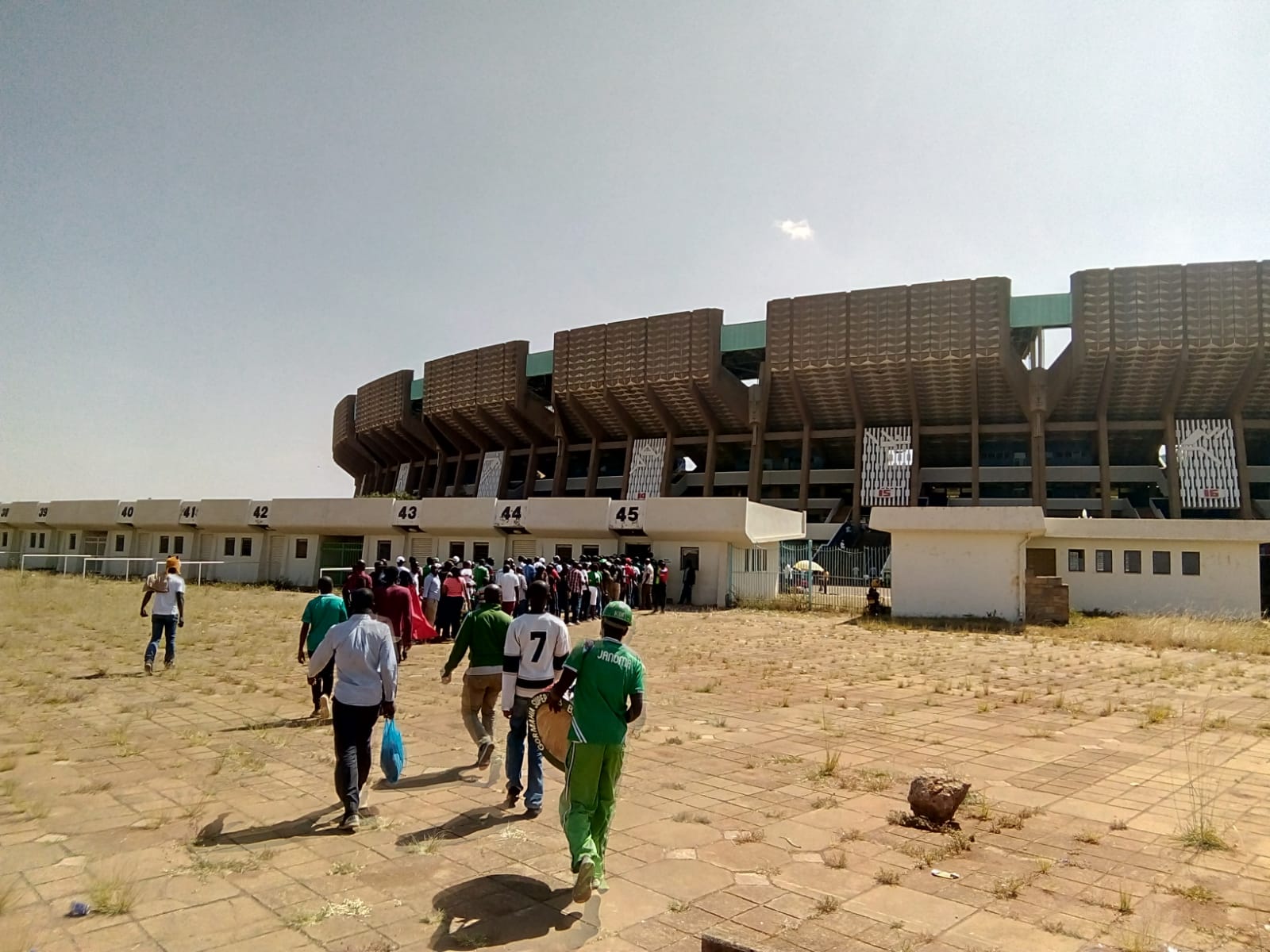 Just before showing the tickets at the gates, Kasarani Stadium Nairobi on a hot Saturday afternoon