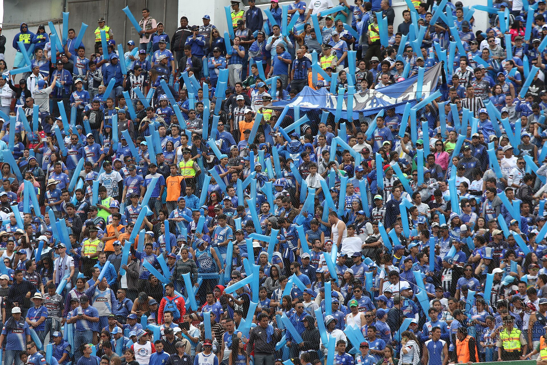 Quito, 20 dic (Andes).- Emelec gana su tercer campeonato Nacional derrotando a LDU de Quito en Casa Blanca. ANDES/Micaela Ayala V.