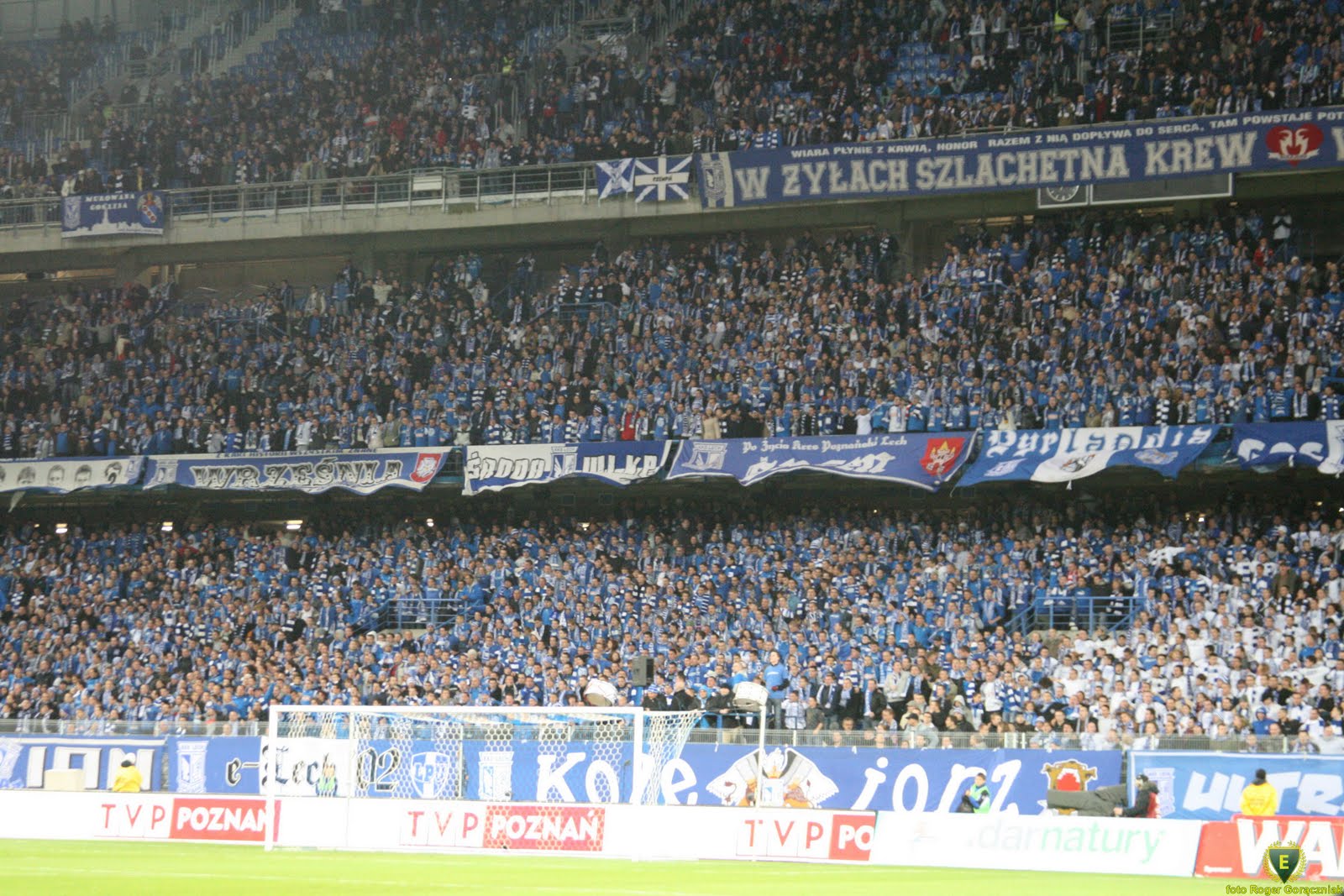 Lech Poznan fans in stadium Lech Poznań vs Manchester City FC, 4 November, 2010