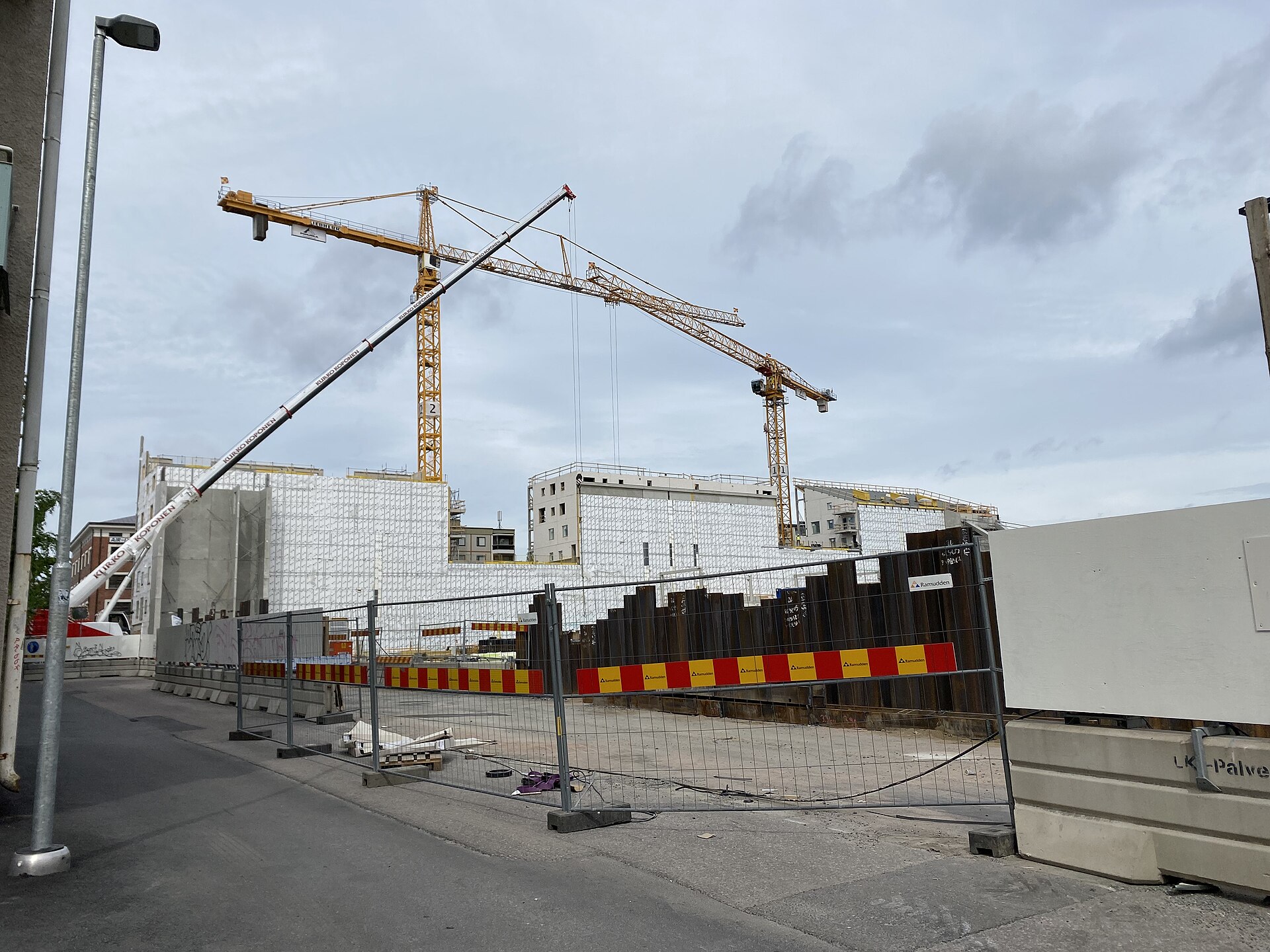 Obras de renovación do estadio de Tammela, Tampere.