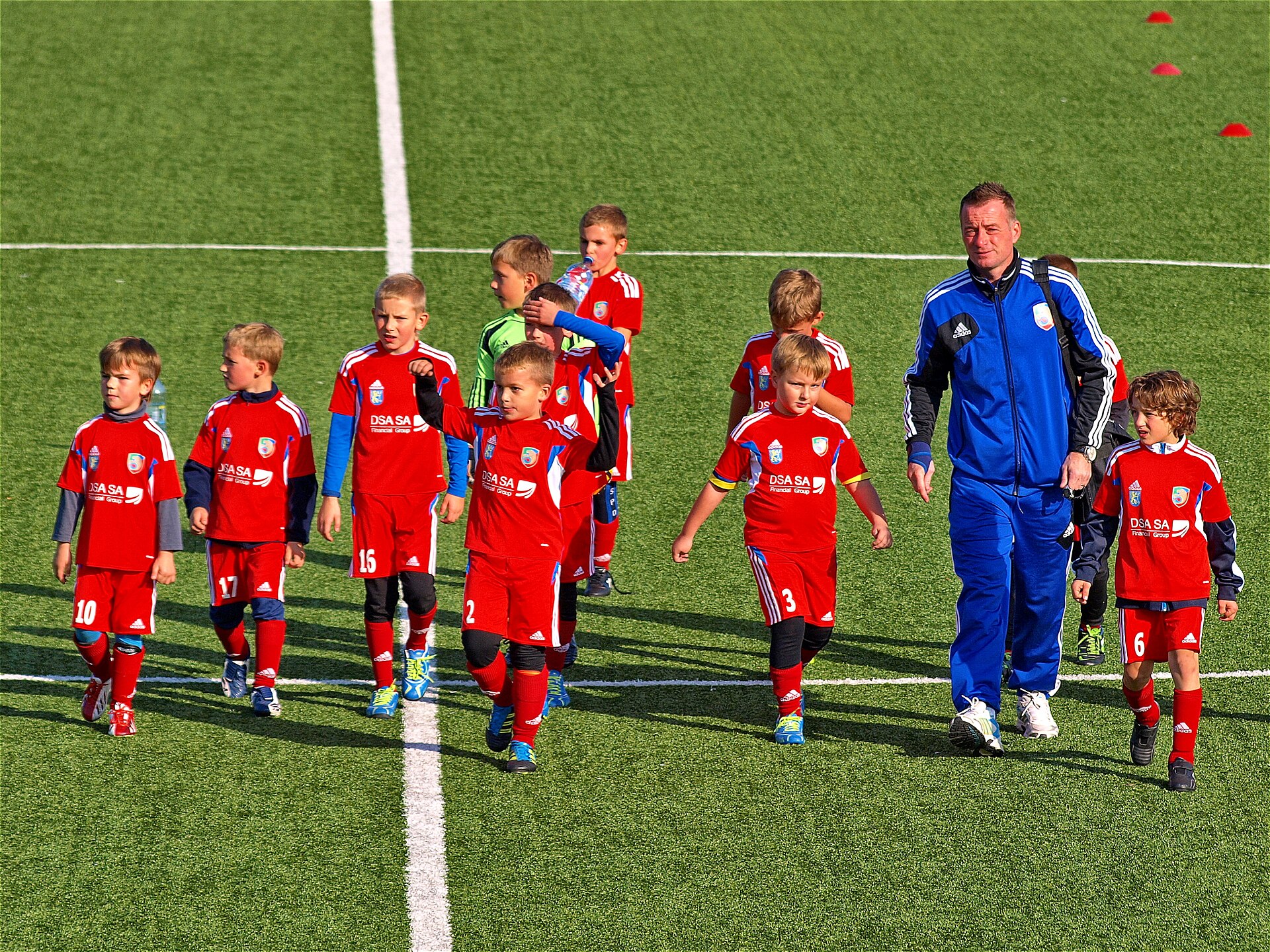 The team football club Miedź Legnica (born 2005). Coach Wojciech Gorski