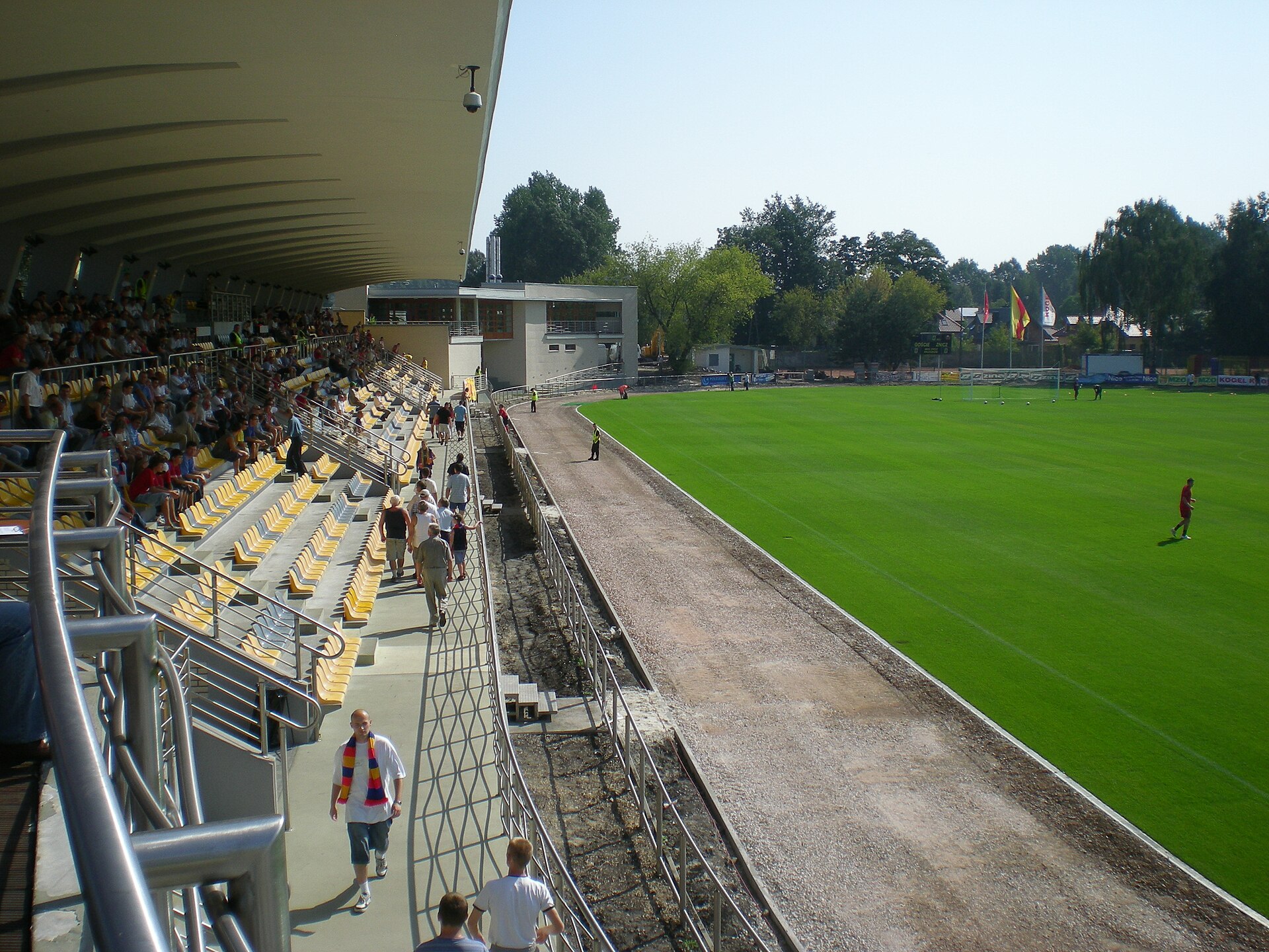The Stadium of Znicz Pruszków just before the game.