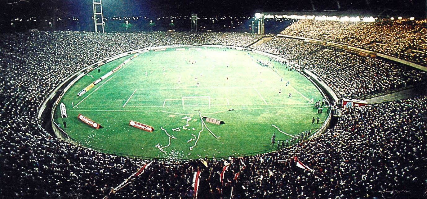Aerial view of the stadium during the match.