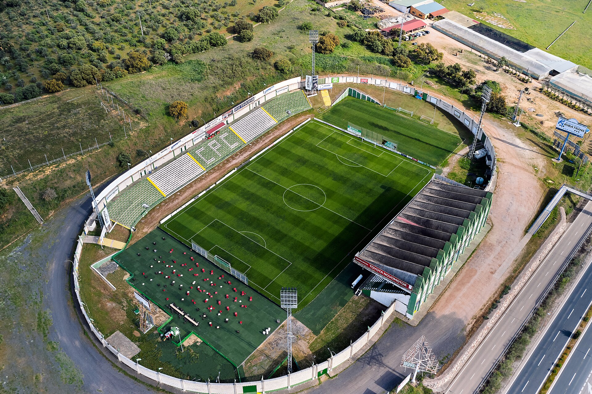 Fotografía aérea del Estadio Principe Felipe