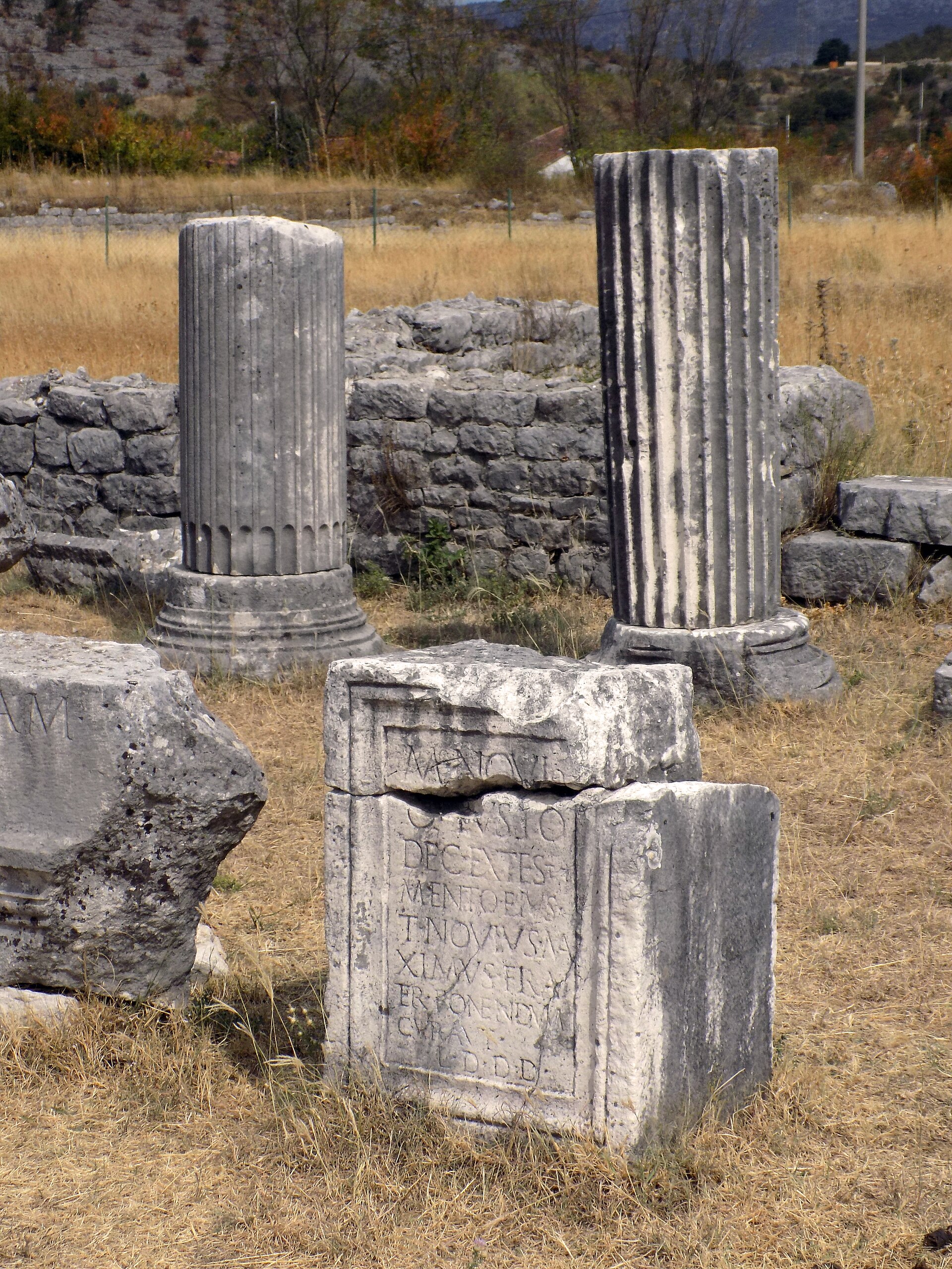 Ruins of the ancient city of Doclea, archaeological site Duklja near Podgorica, Montenegro