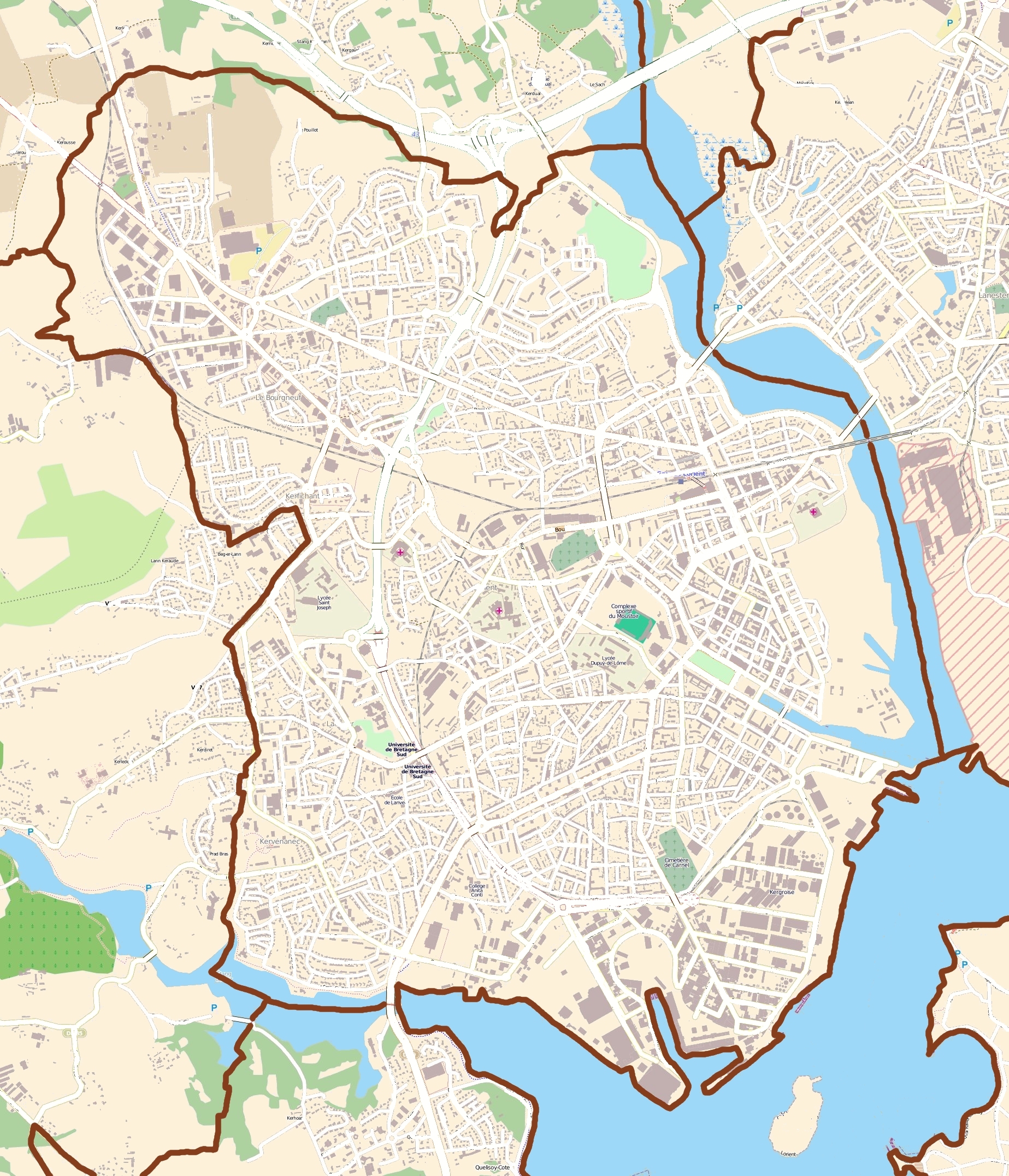 Map of Lorient, France