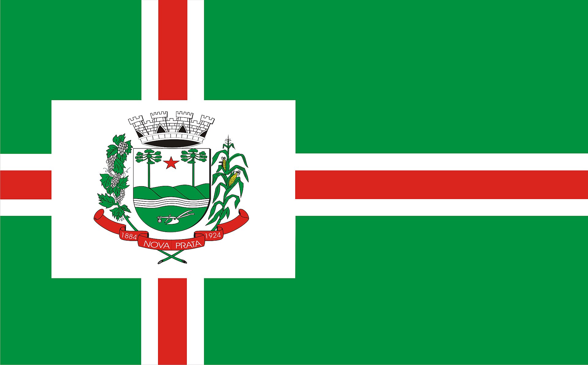 Flag of city of Nova Prata , Rio Grande do Sul , Brazil