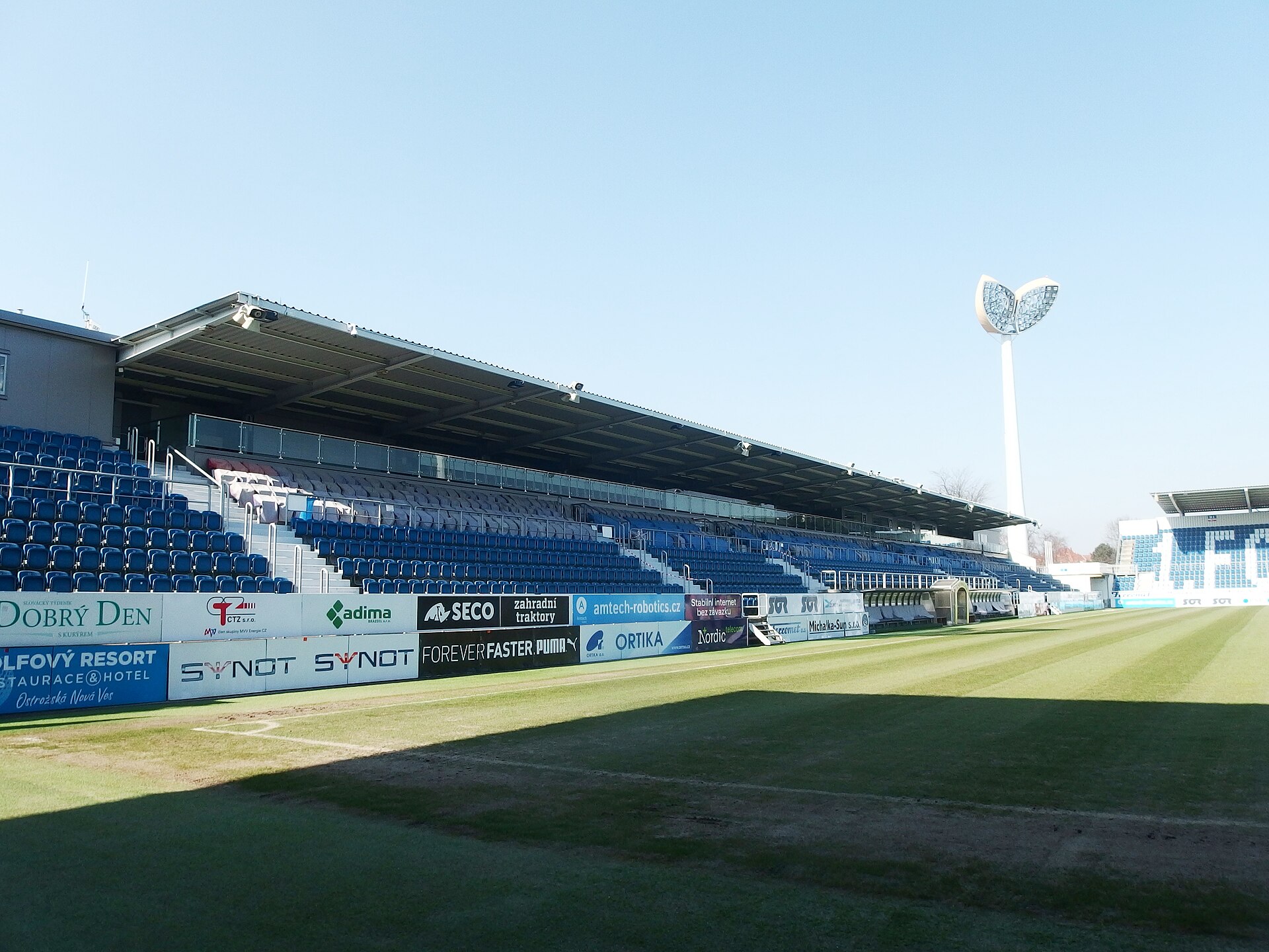 Uherské Hradiště, Czechia. Municipal stadium, home ground of the 1. FC Slovácko.