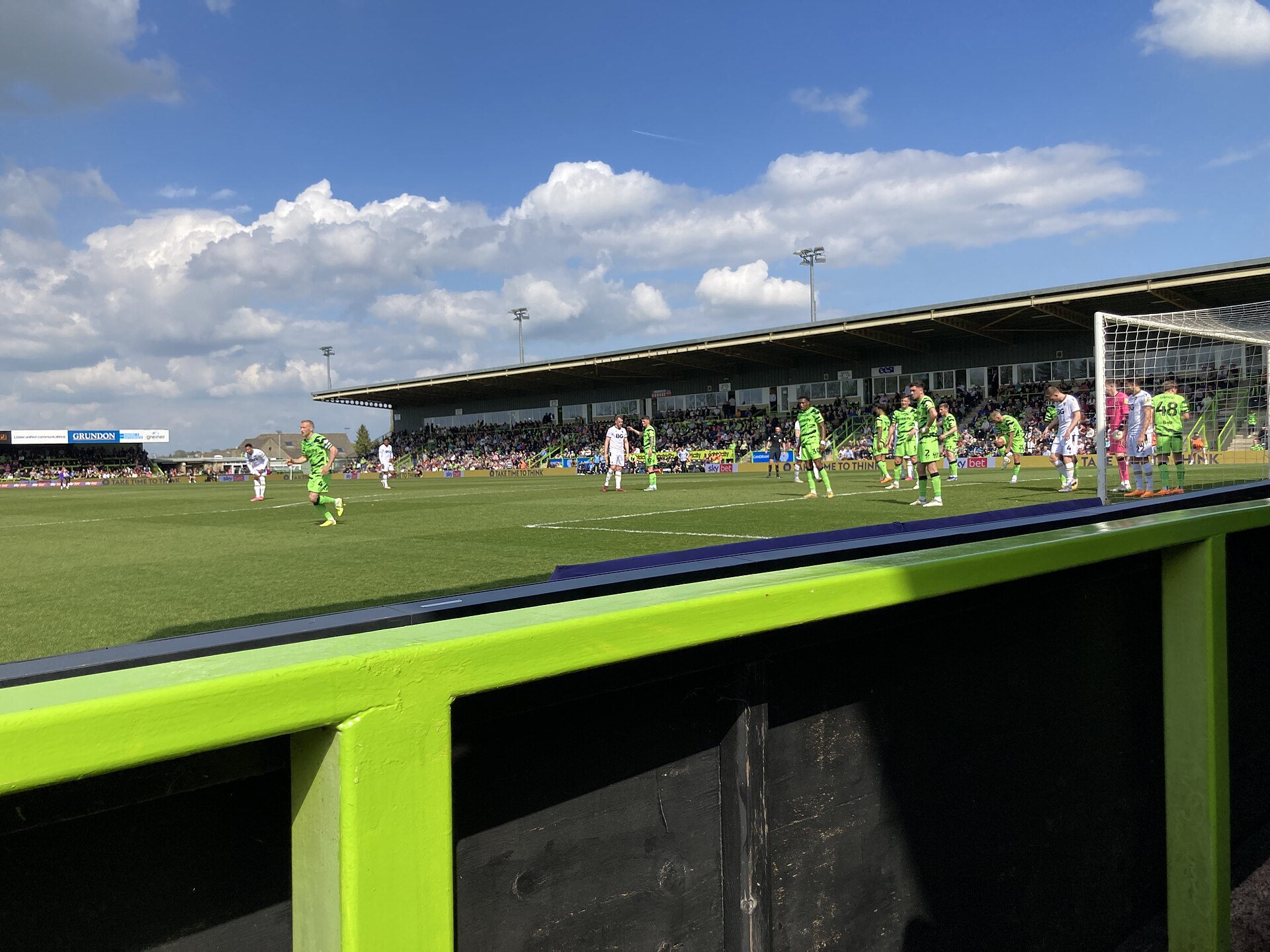 Forest Green Rovers in action against Oxford United, April 2023