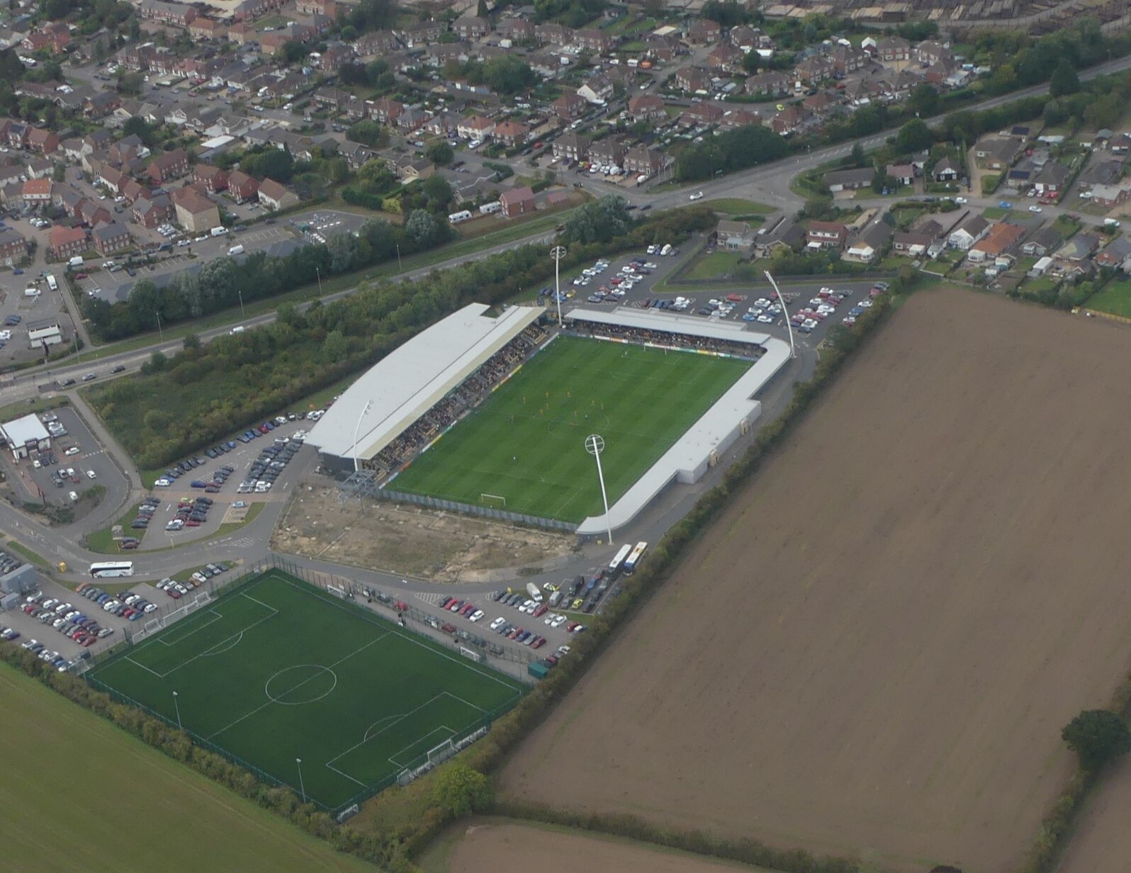 Boston United Football Club Ground: aerial 2025