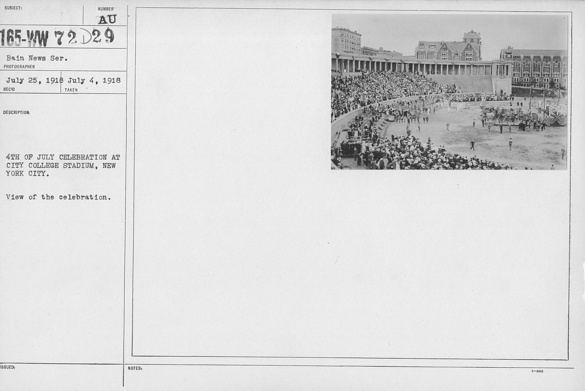 Scope and content: Date Taken: 7/4/1918 Photographer: Bain News Service