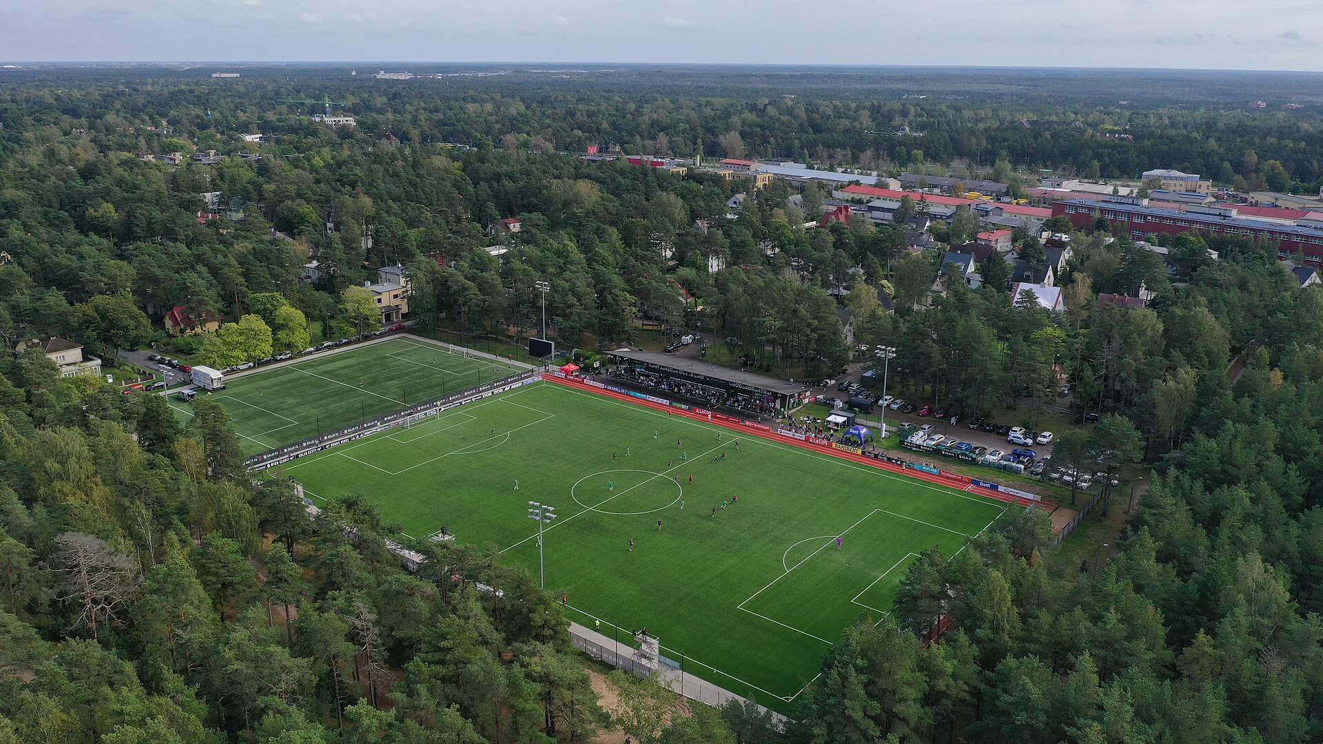 Hiiu staadion hosting the Estonian Premium Liiga match between Nõmme Kalju FC and Tallinna FCI Levadia