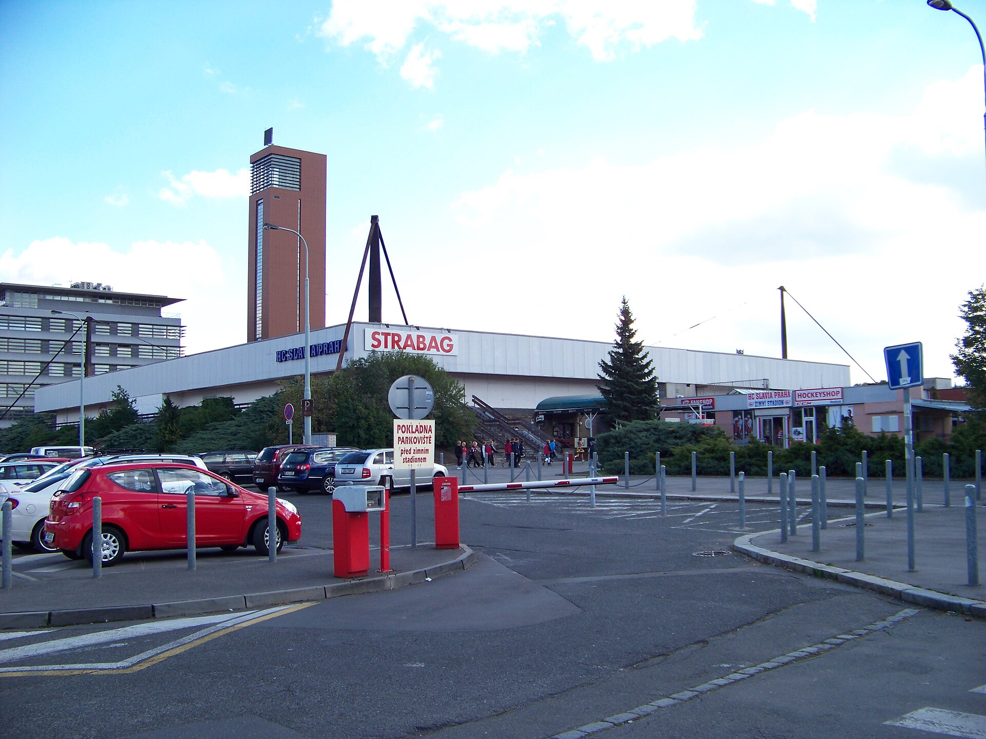 Prague - Vršovice , the Czech Republic . Kubánské náměstí, ice stadium Eden of SK Slavia.
