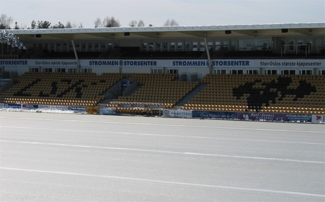 Åråsen stadion in Kjeller/Lillestrøm, Norway. Taken by me on March 25, 2006 and cropped/resized.