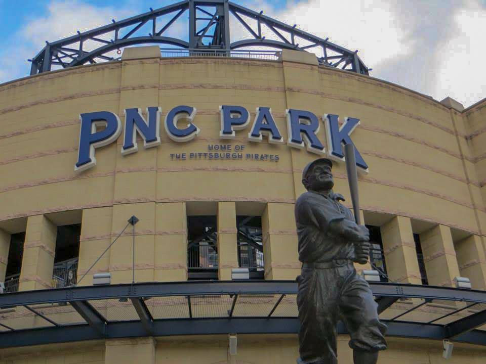 A picture of the PNC Field in Pittsburgh's front entrance gate.