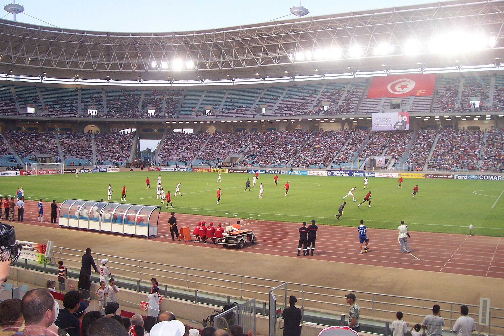 Match entre les équipes du Mozambique et de Tunisie au stade de Radès (Tunisie)