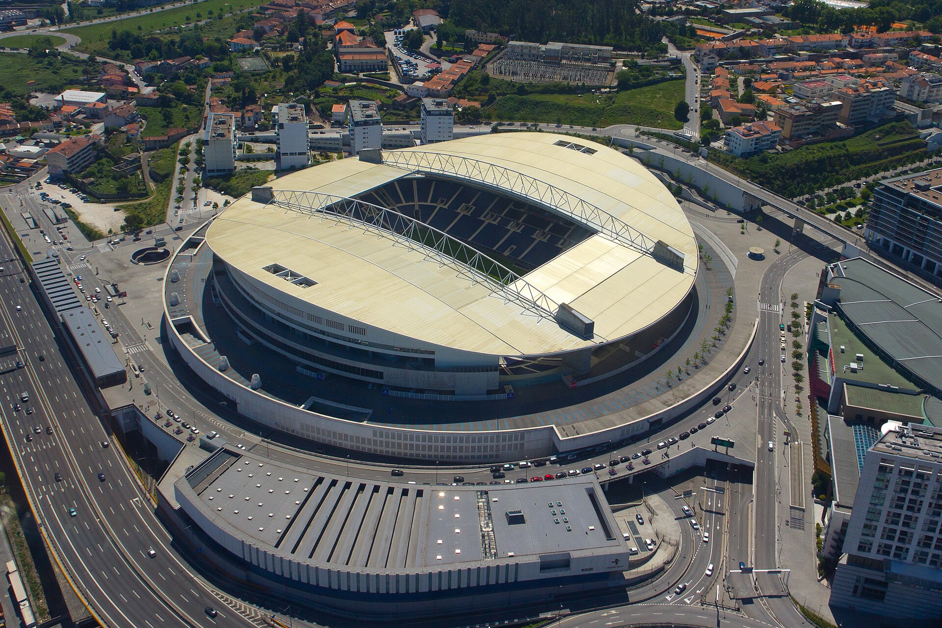 Aerial view of Estádio do Dragão (Stadium of the Dragon), home of FC Porto, Portugal