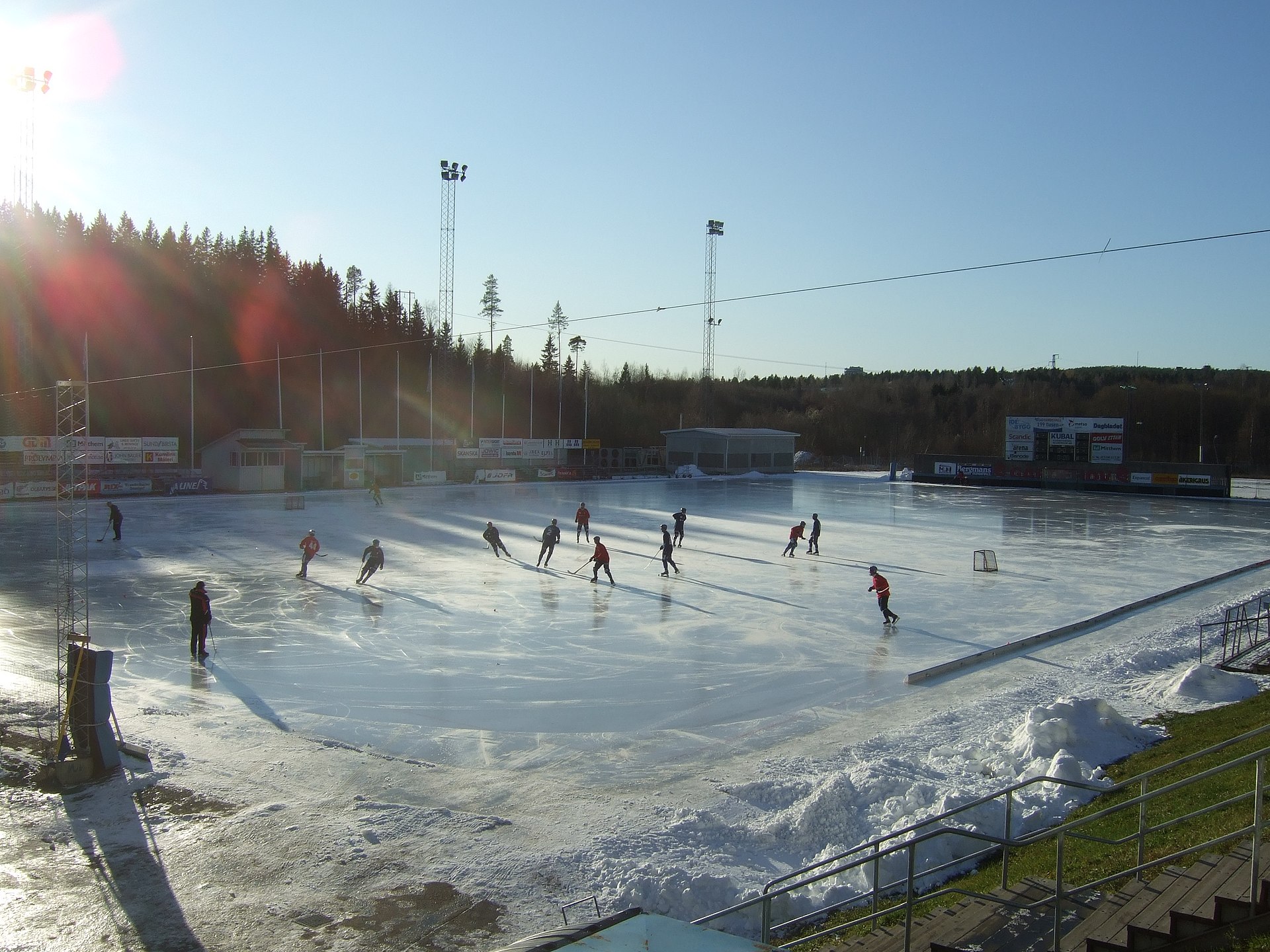 The bandy field at Gärdehov sports/fair centre, Sundsvall, Sweden