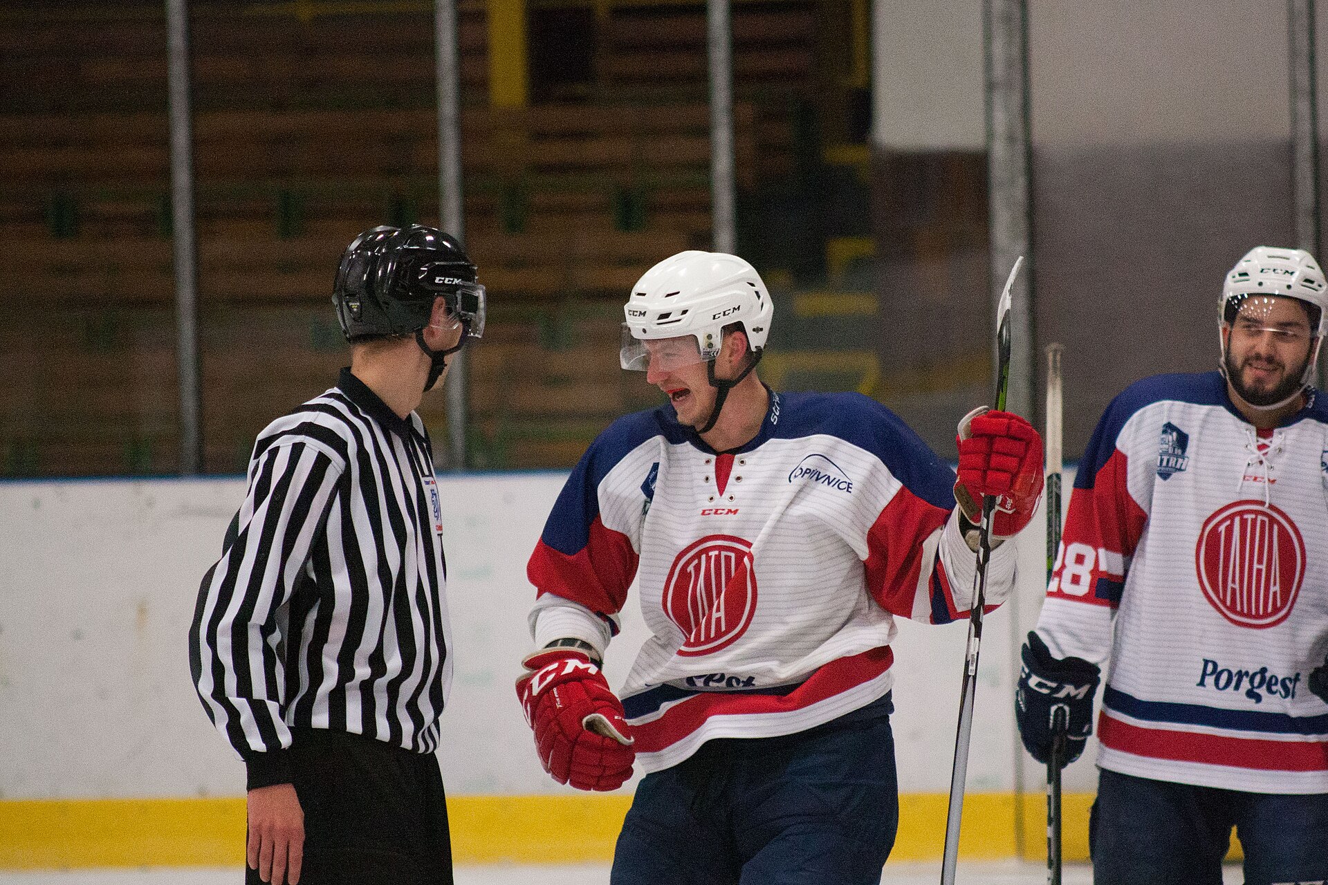 Czech Second hockey league match between HC Orlová and HC Tatra Kopřivnice (in red) played on 10 November 2018