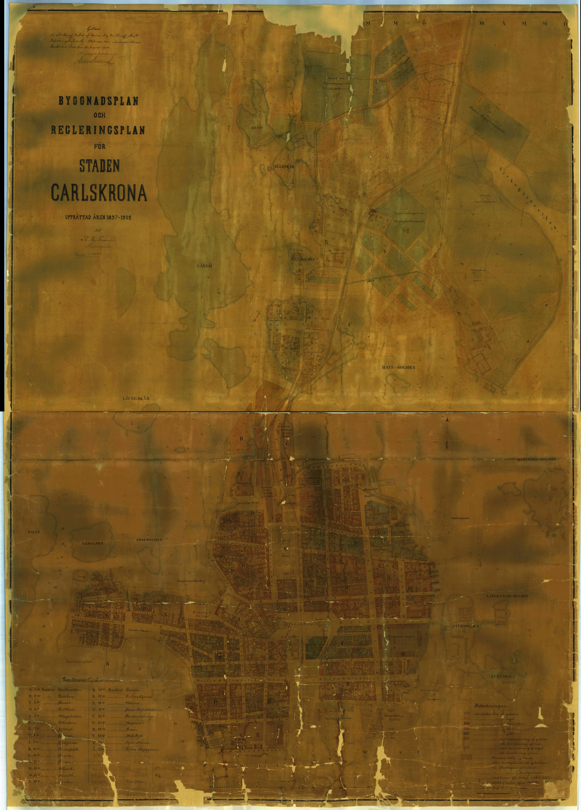 Detaljplan för Karlskrona år 1902