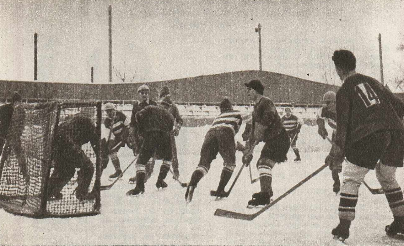 Pe noul patinoar artificial din cadrul complexului sportiv se antrenează două echipe locale de hochei pe gheață.