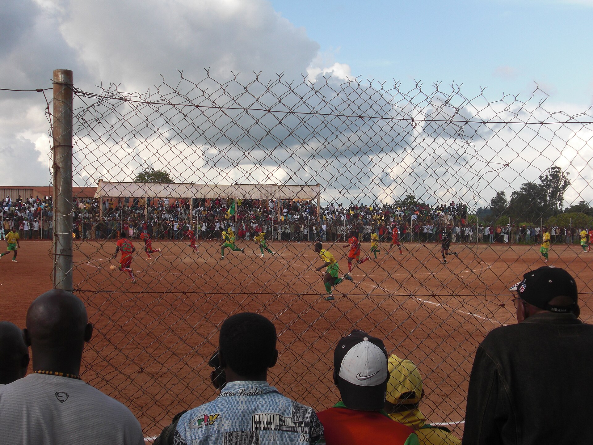 Football match at the stadium in Banganté, Cameroon.