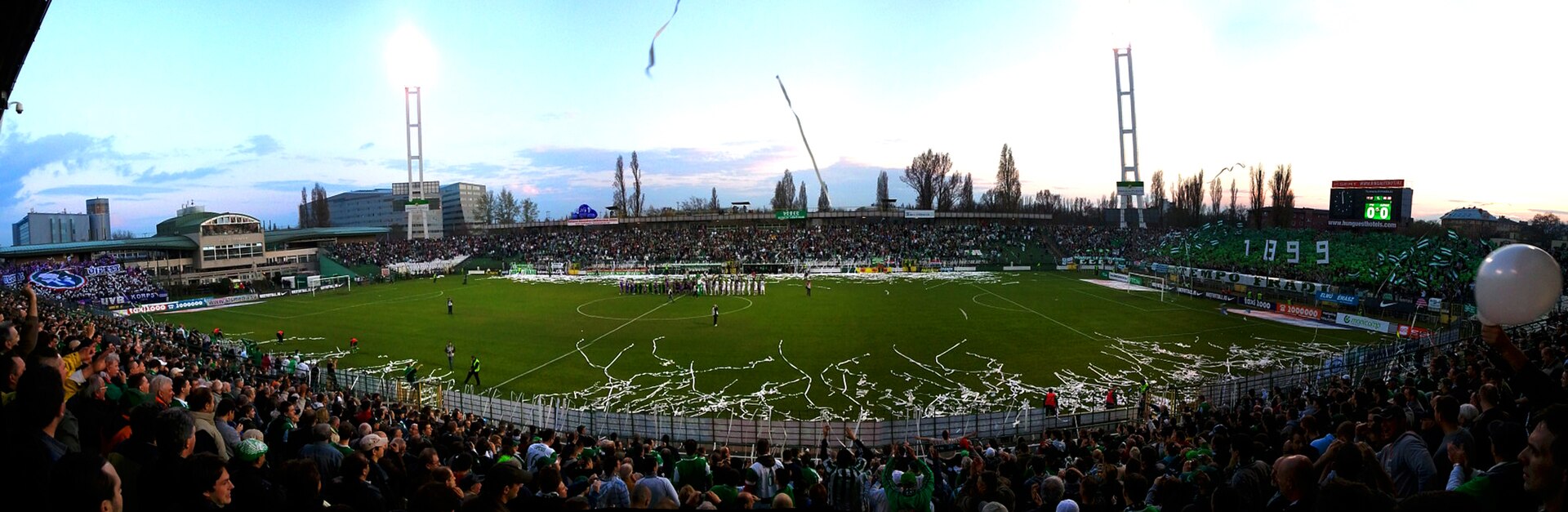Match beetween FTC and Újpest FC in Budapest, Hungary, Albert Flórián Stadium in 2011/04/01