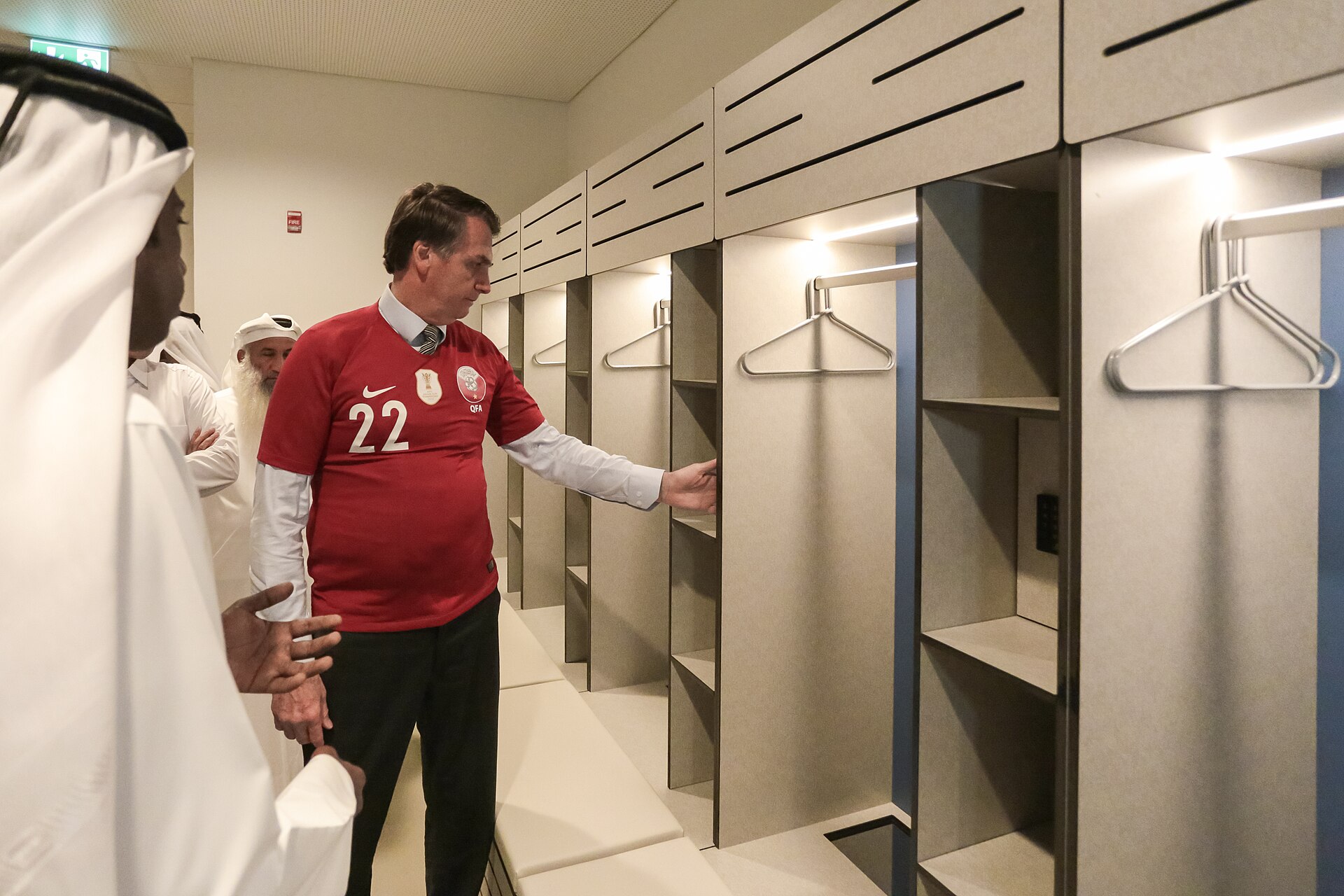 (Doha - Catar, 28/10/2019) Presidente da República, Jair Bolsonaro durante Visita ao estádio de futebol Al Janoub. Foto: Valdenio Vieira/PR