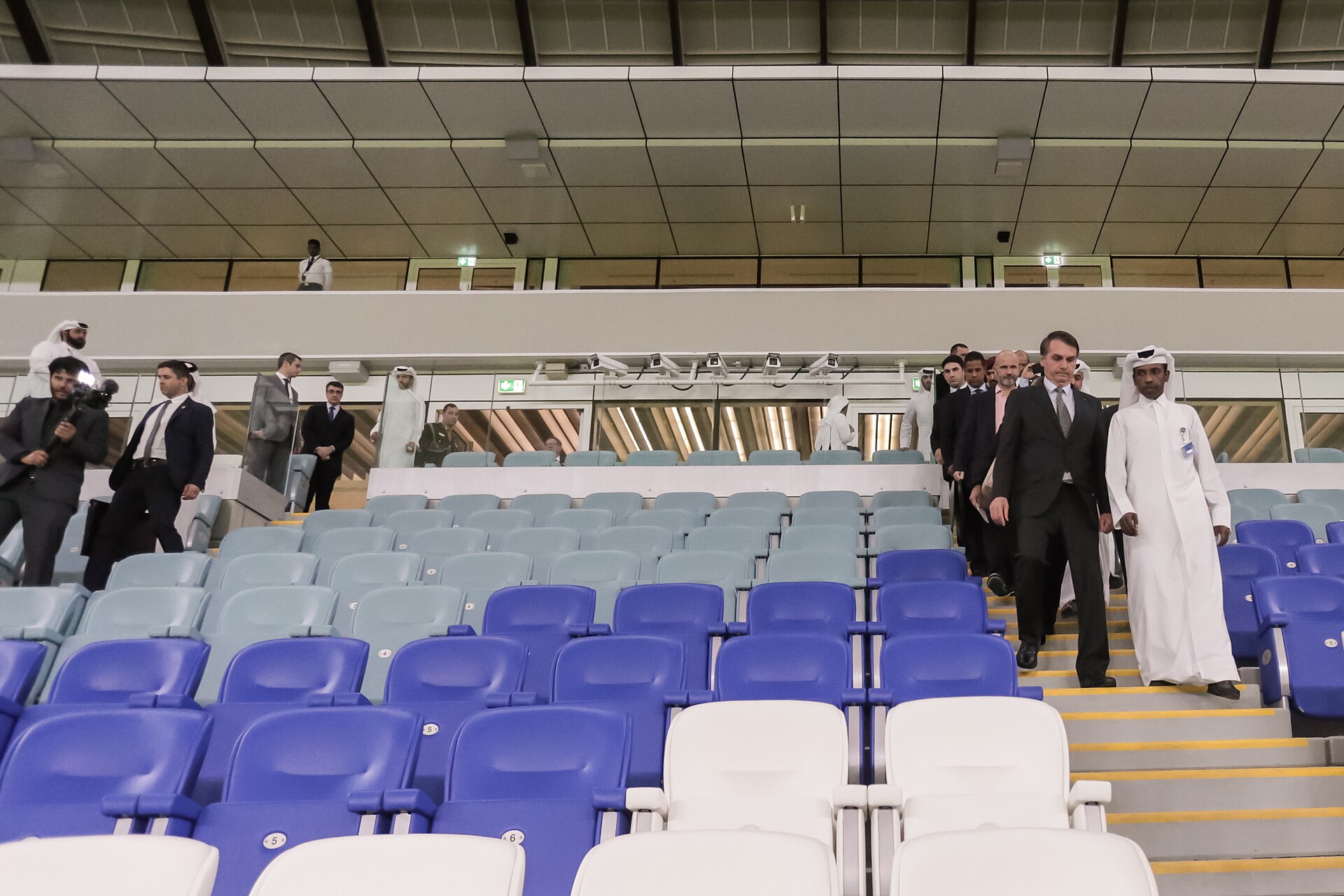 (Doha - Catar, 28/10/2019) Presidente da República, Jair Bolsonaro durante Visita ao estádio de futebol Al Janoub. Foto: Valdenio Vieira/PR