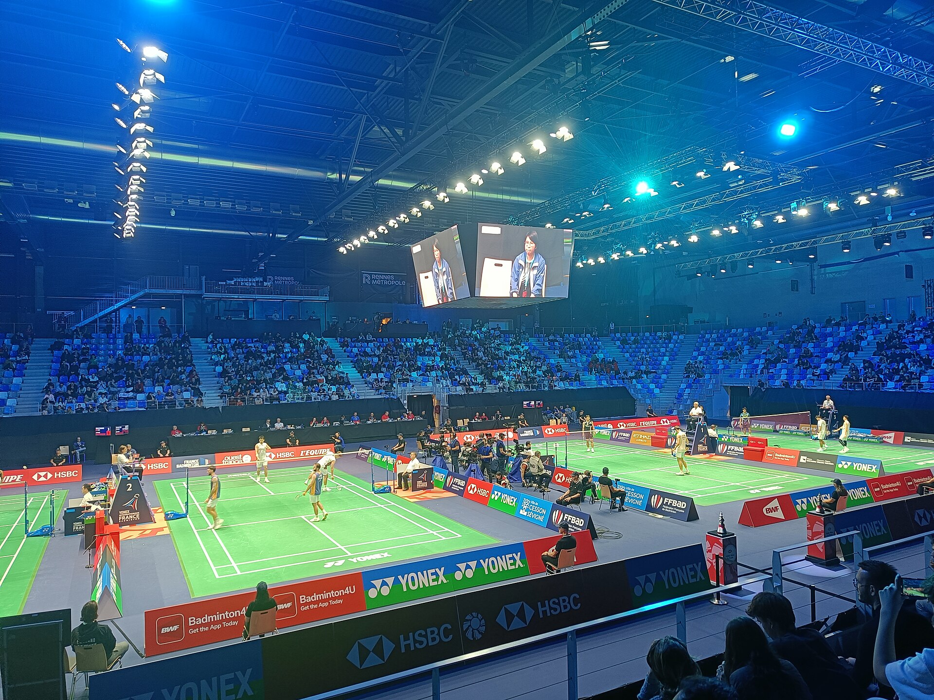 Huitièmes de finales des Internationaux de France de badminton 2025, à Cesson-Sévigné