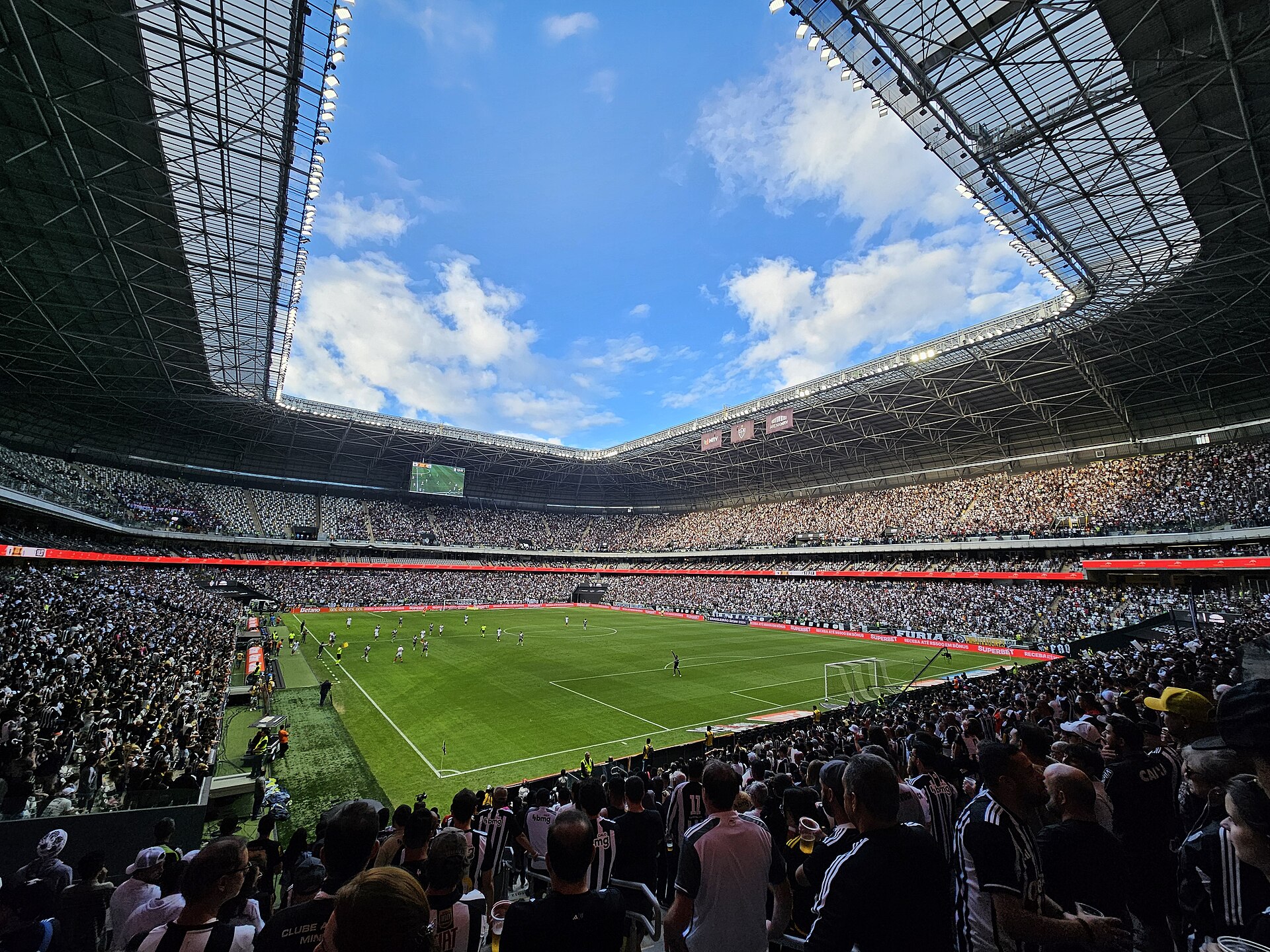 Inside view of Arena MRV in Belo Horizonte, Brazil, before Clube Atlético Mineiro vs EC Bahia game, 2024 Campeonato Brasileiro Série A, 2 June 2024.