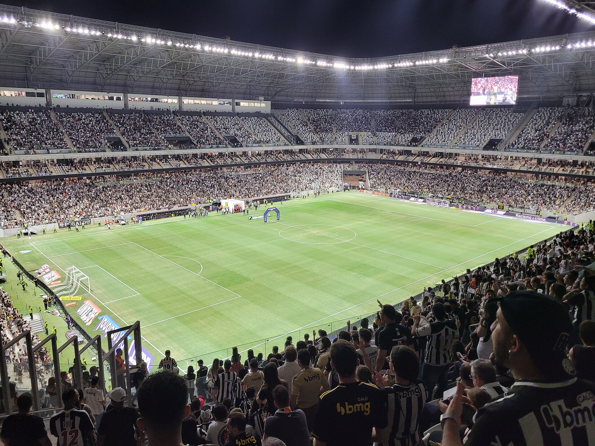 Inside view of Arena MRV in Belo Horizonte, Brazil, before Clube Atlético Mineiro vs Botafogo FR game, 2023 Campeonato Brasileiro Série A, 16 September 2023.